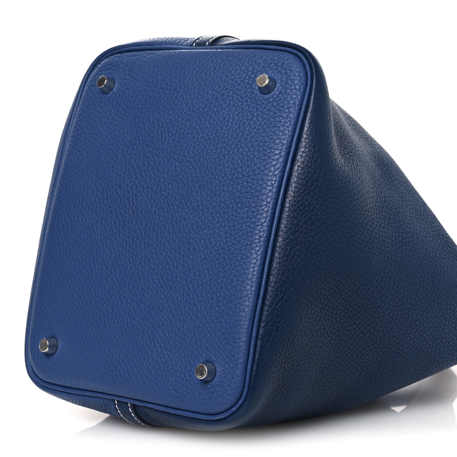 HERMES PICOTIN LOCK MM 22 BLEU SAPHIR BLEU BRIGHTON TAURILLON CLEMENCE SILVER HARDWARE