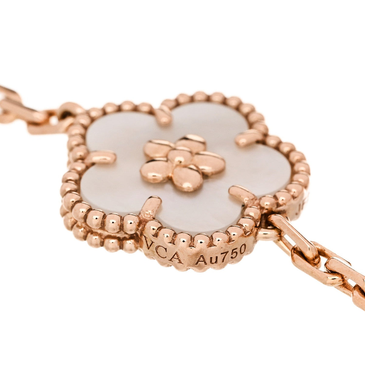 Van Cleef & Arpels Lucky Spring 5 Motifs Bracelet, Multicolor, 18K Rose Gold