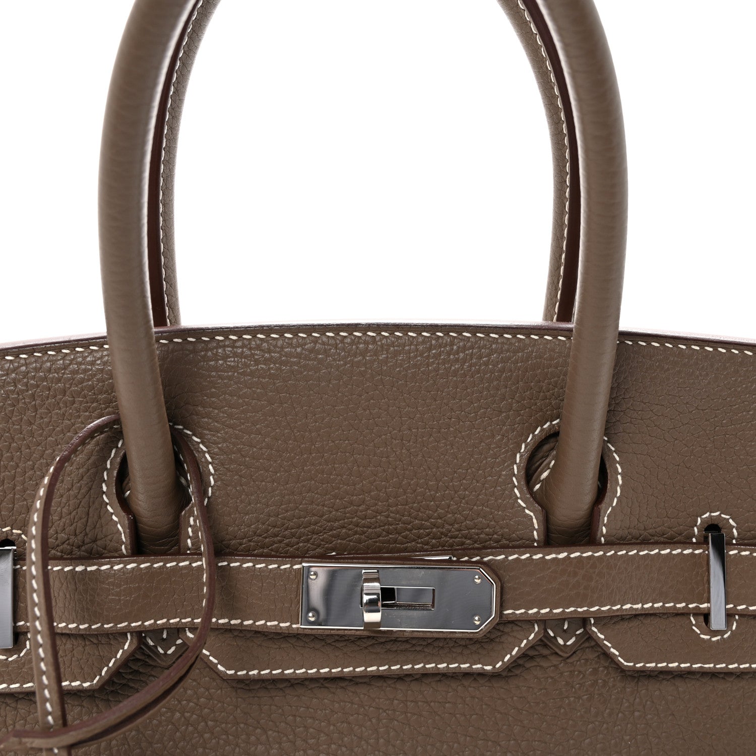 HERMES BIRKIN 30 ETOUPE TAURILLON CLEMENCE SILVER HARDWARE