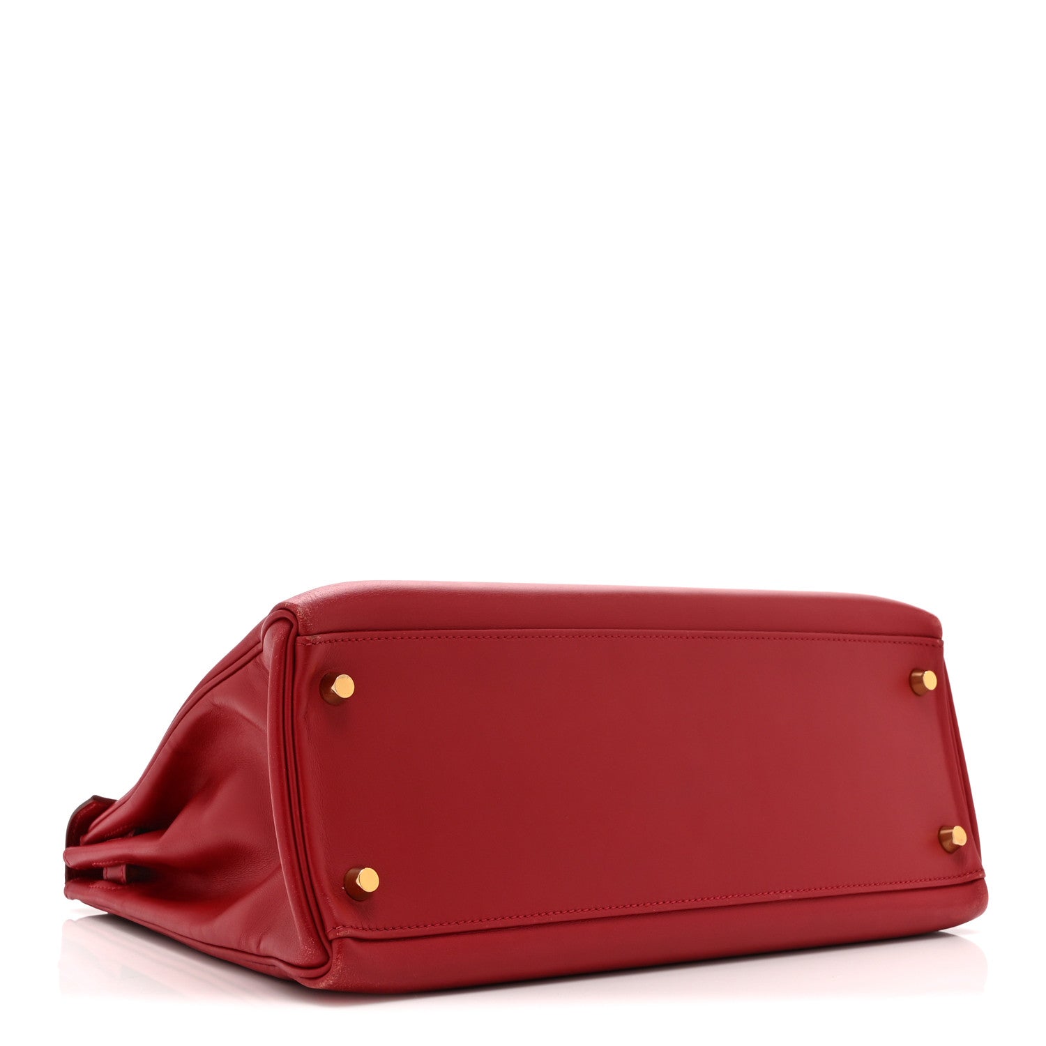 HERMES KELLY 32 RETOURNE ROUGE VIF TADELAKT GOLD HARDWARE
