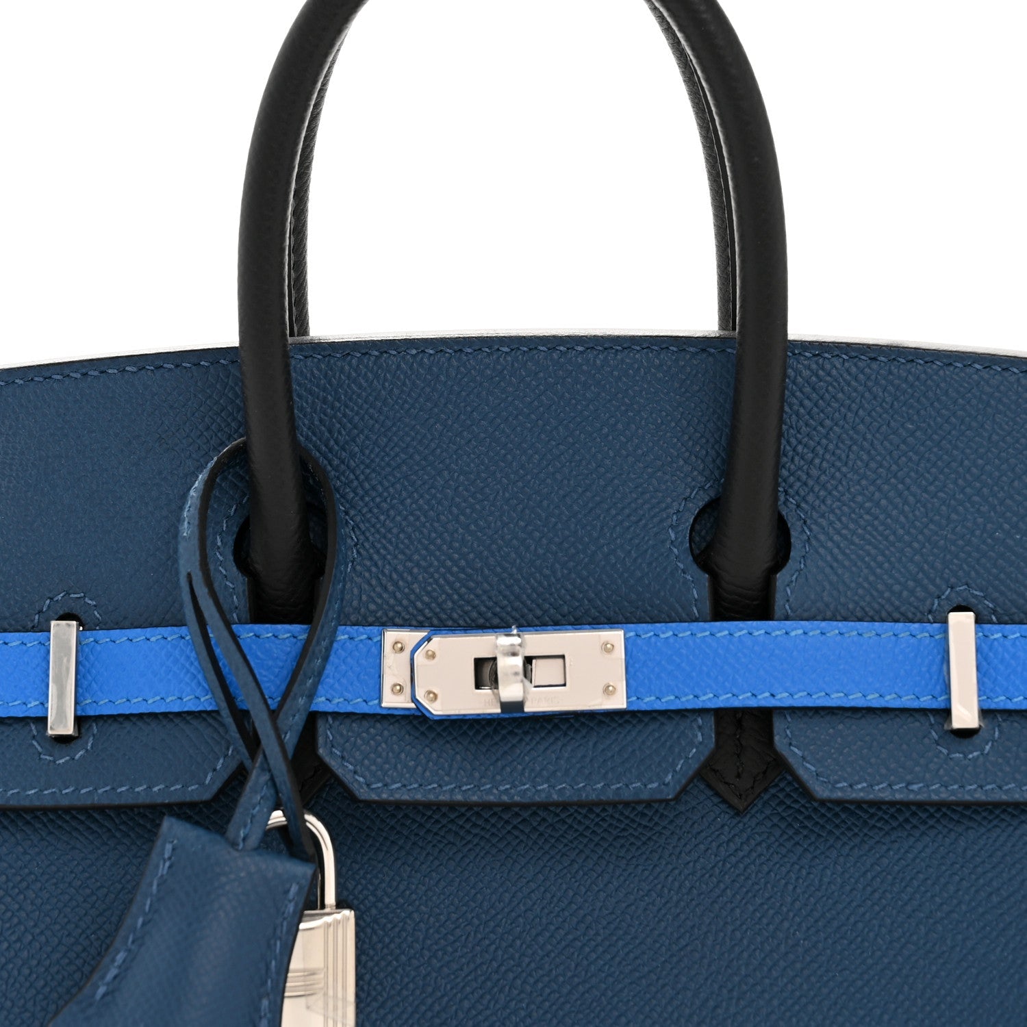 HERMES BIRKIN 25 DEEP BLEU BLEU HYDRA BLACK EPSOM SILVER HARDWARE