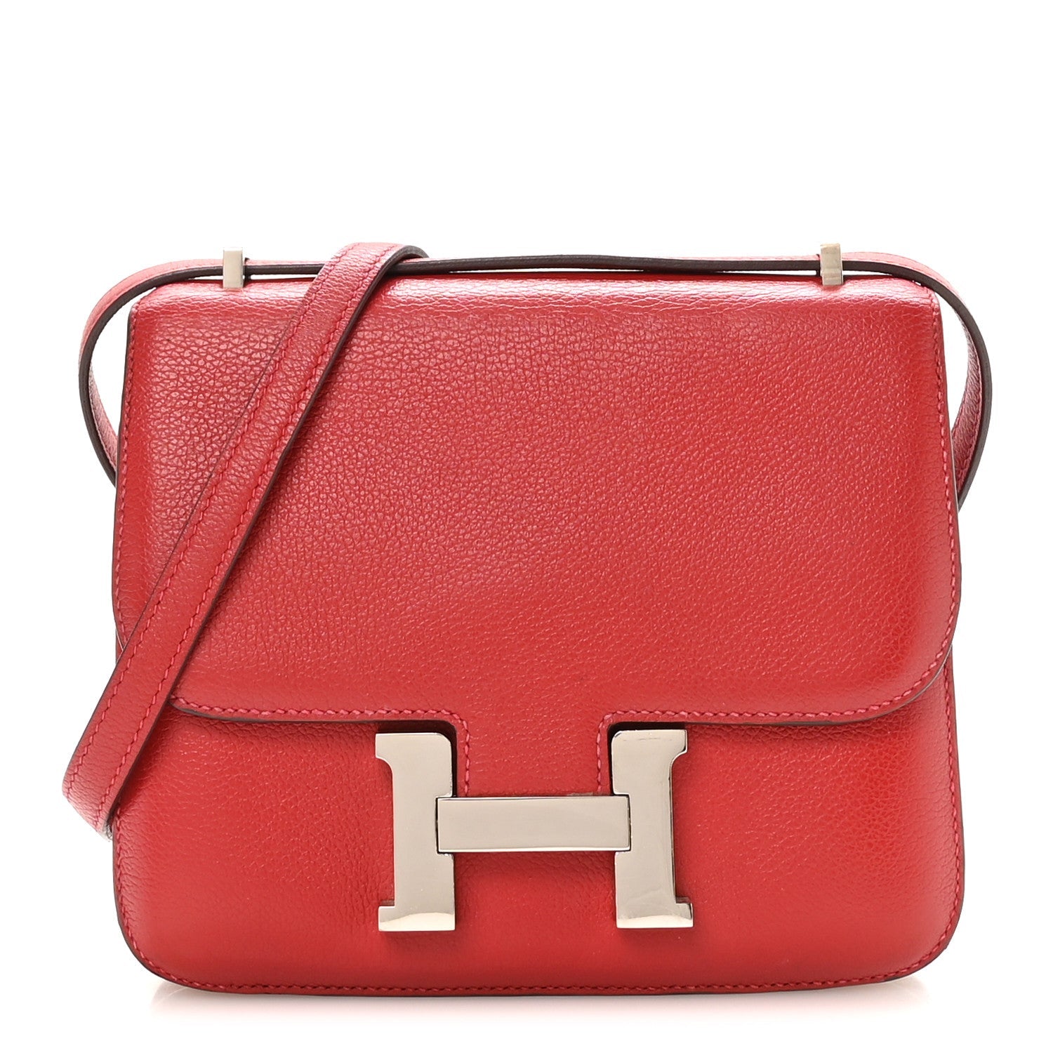エルメス ミニコンスタンス 18 Rouge Piment シェーブルミゾール シルバー金具 HERMES MINI CONSTANCE 18 ROUGE PIMENT CHEVRE MYSORE SILVER HARDWARE