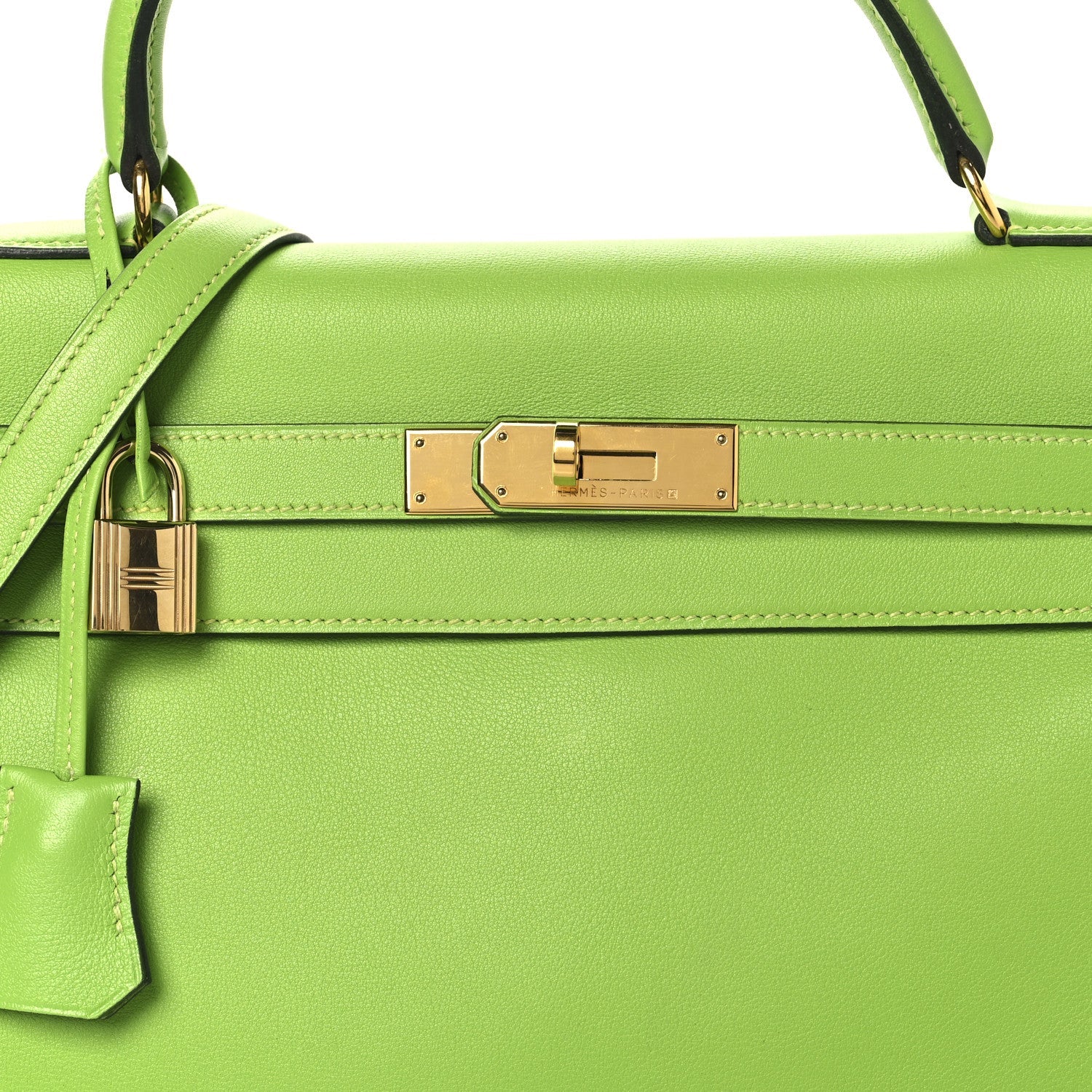 HERMES KELLY 28 RETOURNE VERT CRU VEAU GULLIVER GOLD HARDWARE