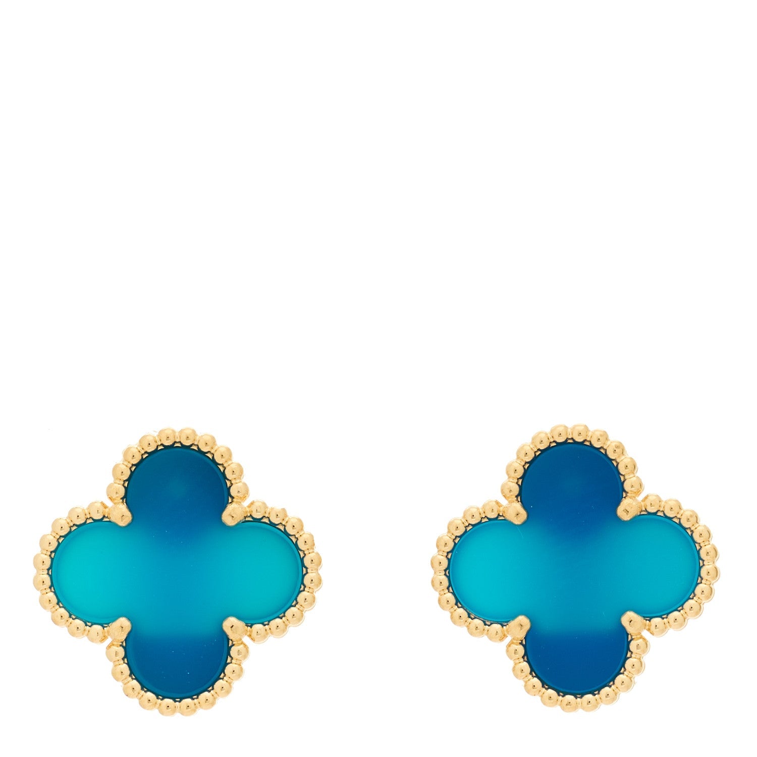 ヴァンクリーフ&アーペル ヴィンテージアルハンブラ ピアス ブルーアゲート 18K イエローゴールド VAN CLEEF & ARPELS VINTAGE ALHAMBRA EARRINGS BLUE AGATE 18K YELLOW GOLD