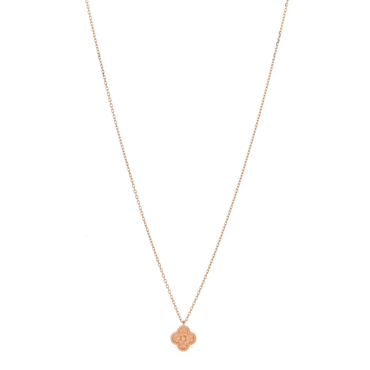 Van Cleef & Arpels Sweet Alhambra Pendant Necklace 18K Rose Gold