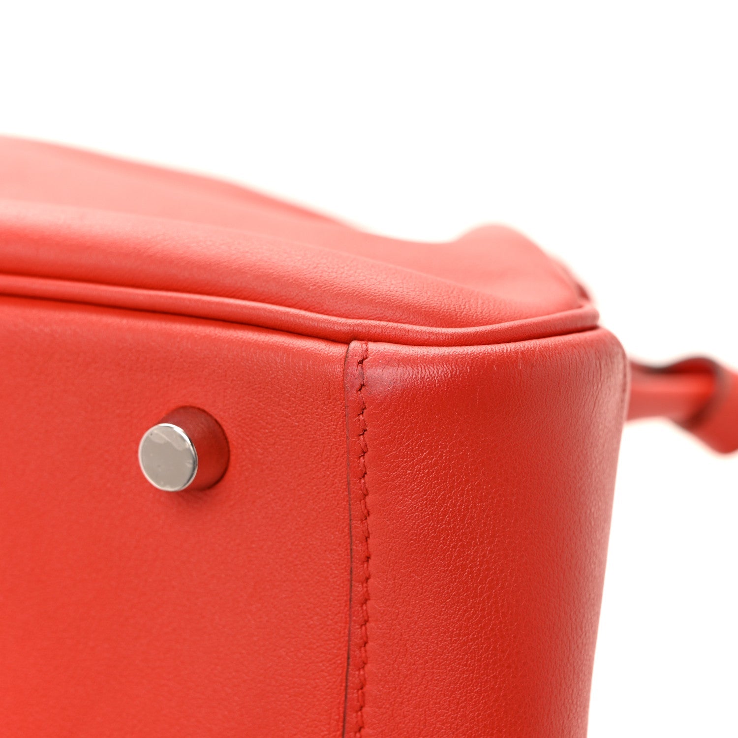 HERMES LINDY 30 TRESSAGE DE CUIR ROUGE DE COEUR BLEU DU NORD ROUGE H EPSOM / SWIFT SILVER HARDWARE