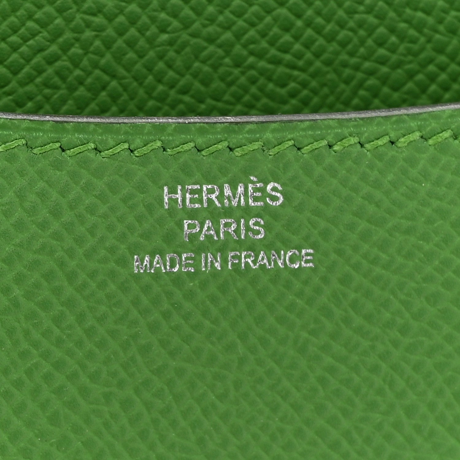 HERMES MINI CONSTANCE 18 VERT YUCCA EPSOM SILVER HARDWARE