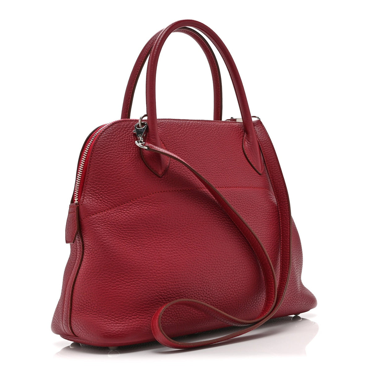 Hermès Bolide 31 Rubis Taurillon Clemence Silver Hardware