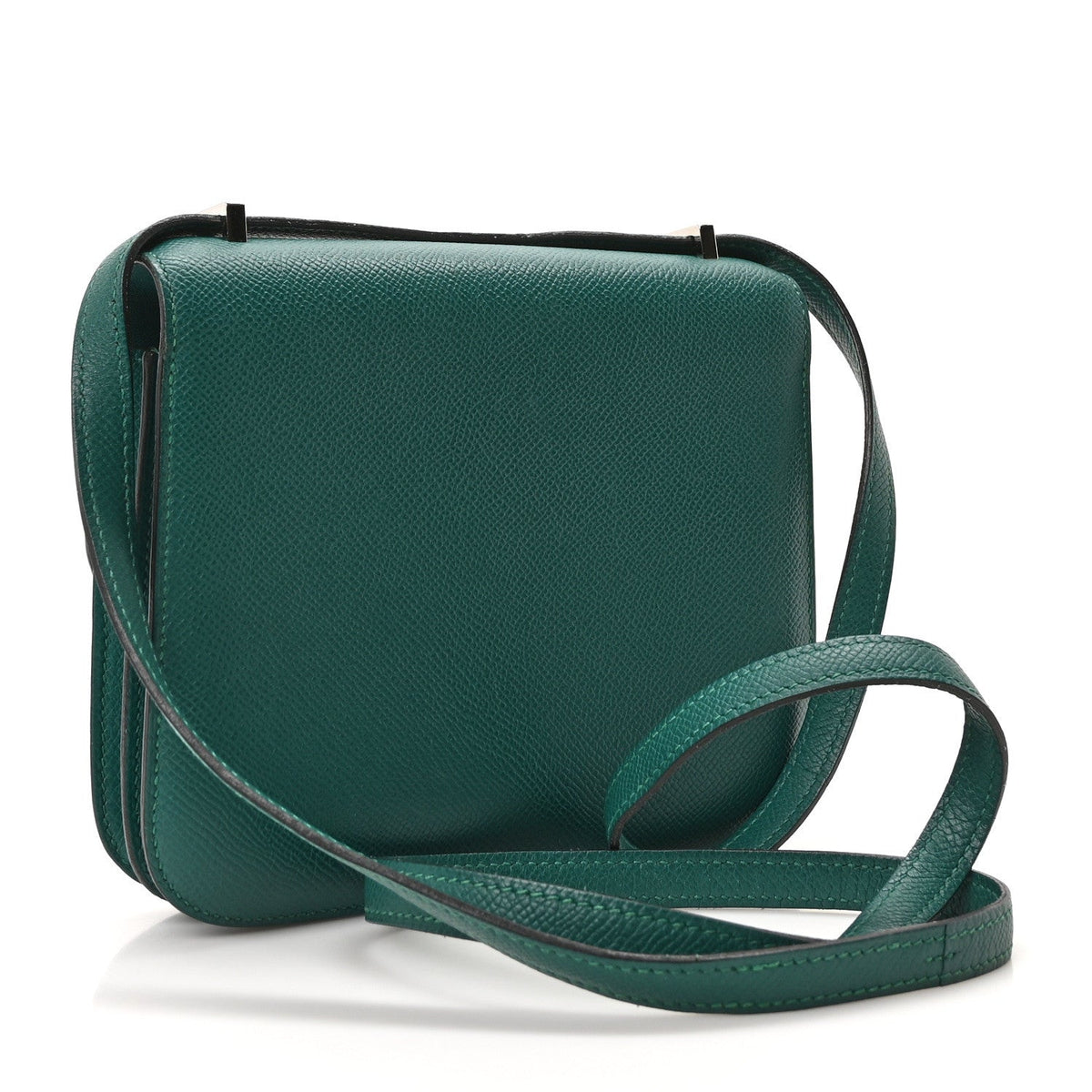 Hermes Mini Constance 18 Malachite Epsom Silver Hardware