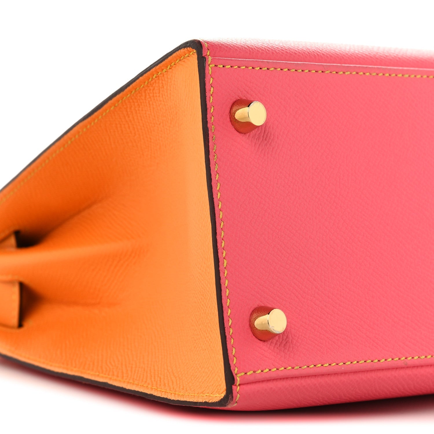 エルメス ケリー 28 HSS パーソナルオーダー 外縫い Rose Azalee Jaune D'or エプソン ゴールド金具 HERMES KELLY 28 HSS PERSONAL ORDER SELLIER ROSE AZALEE JAUNE D'OR EPSOM GOLD HARDWARE