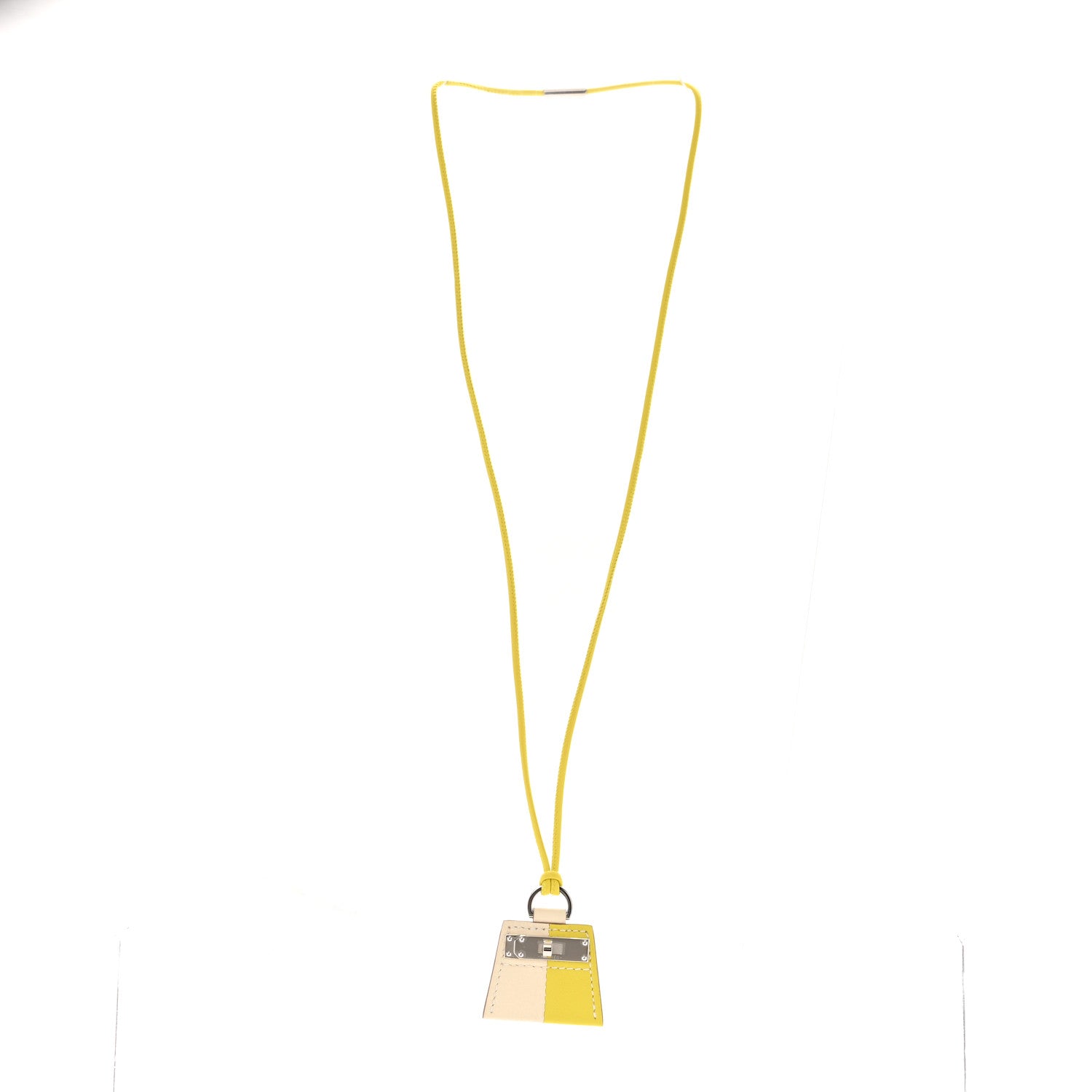 Hermès Swift Mon Petit Small Kelly Pendant Necklace Nata Lime