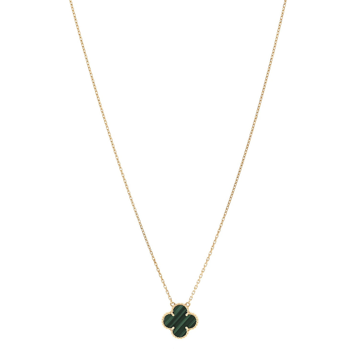 ヴァンクリーフ&アーペル ヴィンテージアルハンブラ ペンダントネックレス マラカイト 18K イエローゴールド VAN CLEEF & ARPELS VINTAGE ALHAMBRA PENDANT NECKLACE MALACHITE 18K YELLOW GOLD