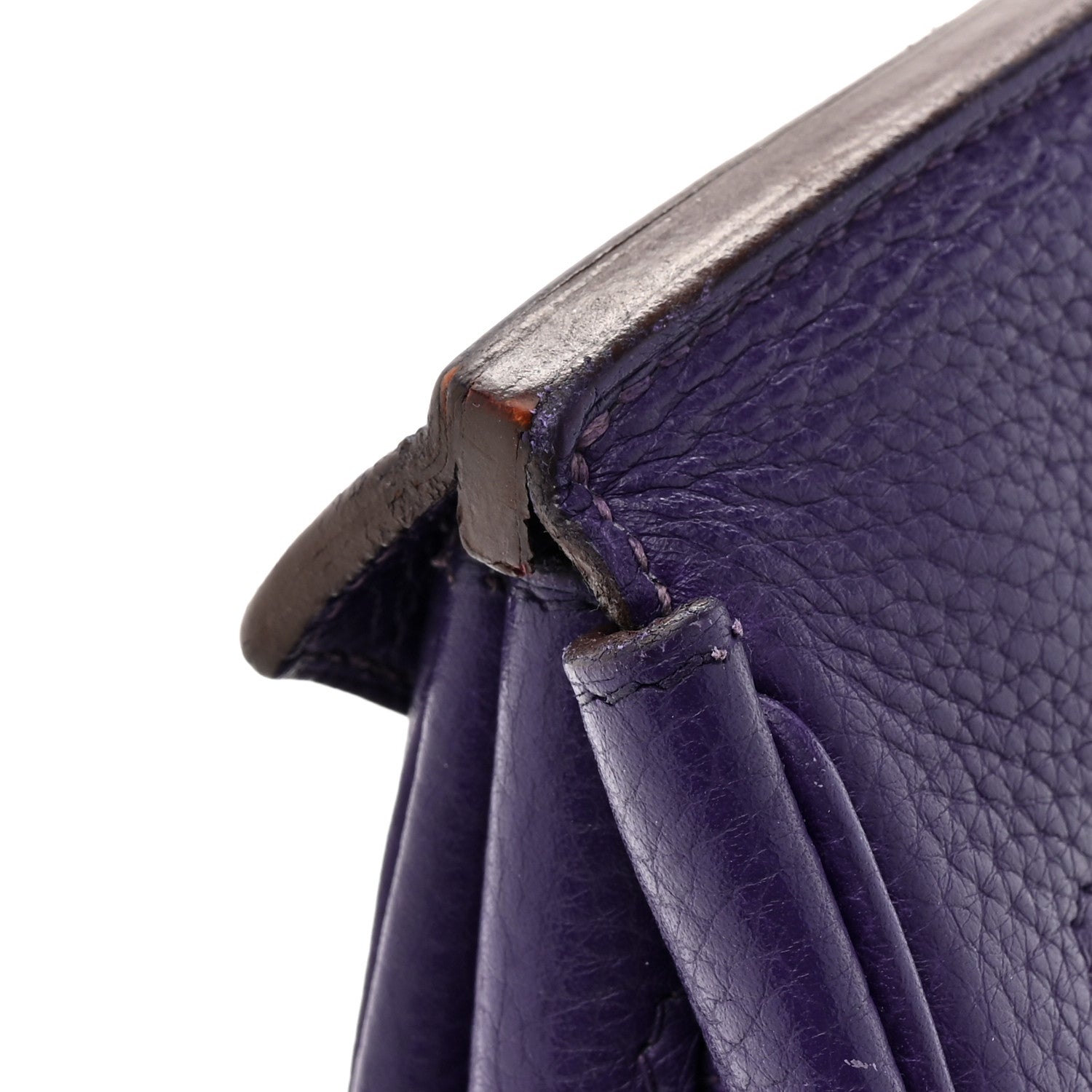 HERMES BIRKIN 35 IRIS TAURILLON CLEMENCE SILVER HARDWARE