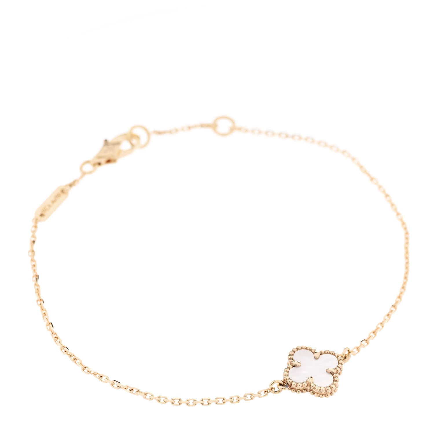 Van Cleef & Arpels Mother of Pearl Sweet Alhambra Bracelet 18K Yellow Gold
