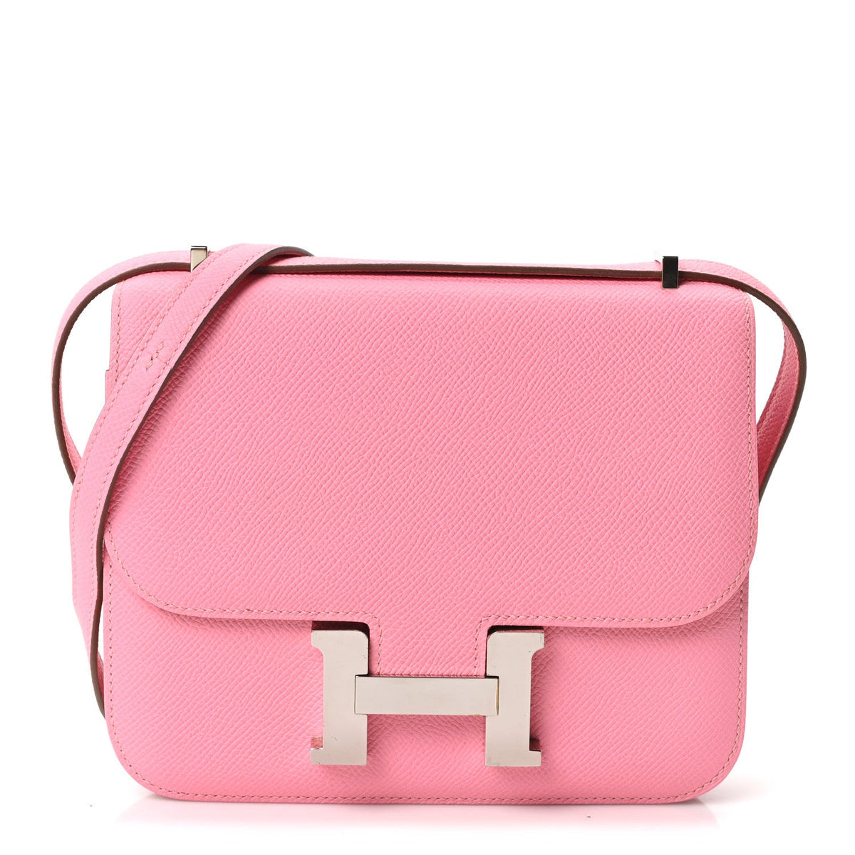 Hermès Mini Constance 18 Rose Confetti Epsom Silver Hardware