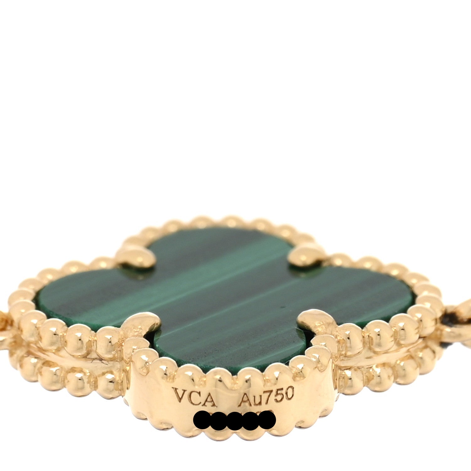 VAN CLEEF 18Kイエローゴールド ダイヤモンド マラカイト 5モチーフ