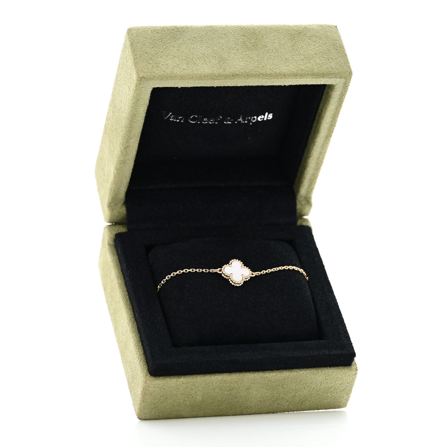 Van Cleef & Arpels 18K Yellow Gold Mother-of-Pearl Sweet Alhambra Bracelet