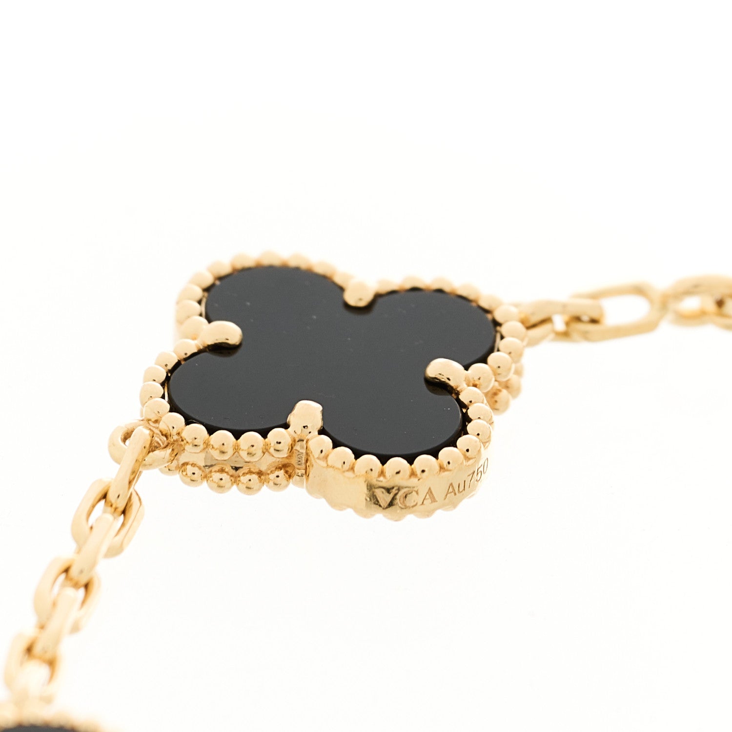 ヴァンクリーフ&アーペル ヴィンテージアルハンブラ 5モチーフ ブレスレット ブラックオニキス 18K イエローゴールド VAN CLEEF & ARPELS VINTAGE ALHAMBRA 5 MOTIFS BRACELET BLACK ONYX 18K YELLOW GOLD