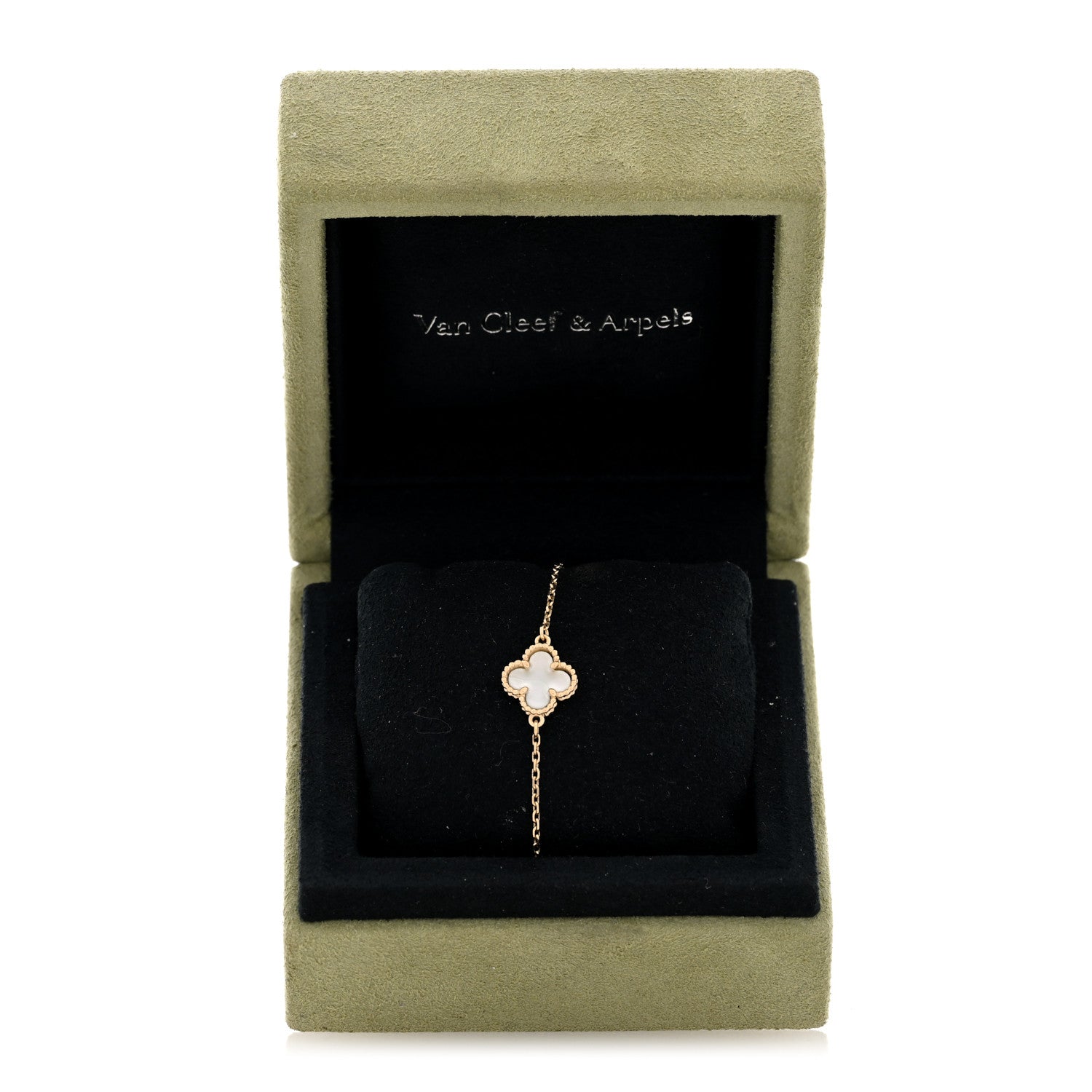 Van Cleef & Arpels 18K Yellow Gold Mother-of-Pearl Sweet Alhambra Bracelet