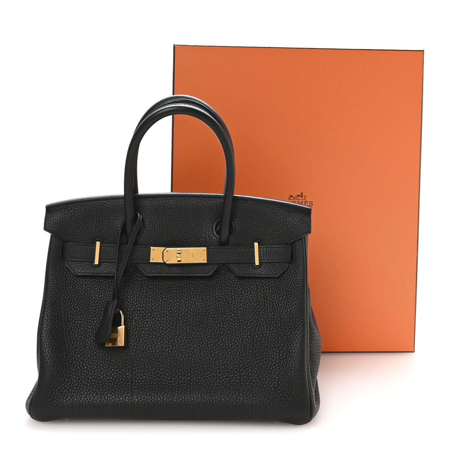 HERMES BIRKIN 30 BLACK TOGO GOLD HARDWARE