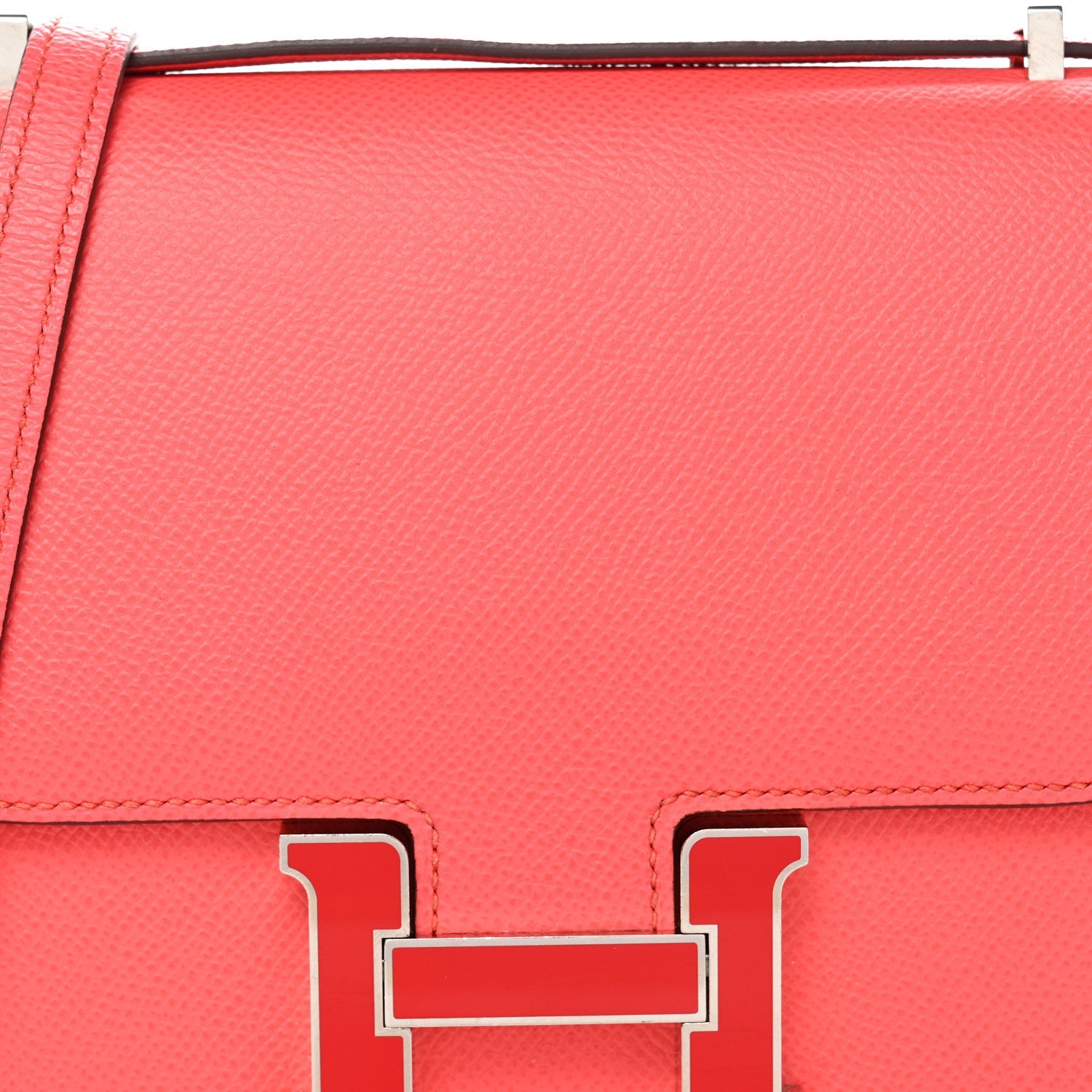 HERMES MINI CONSTANCE 18 ROSE TEXAS ROUGE DE COEUR EPSOM SILVER HARDWARE