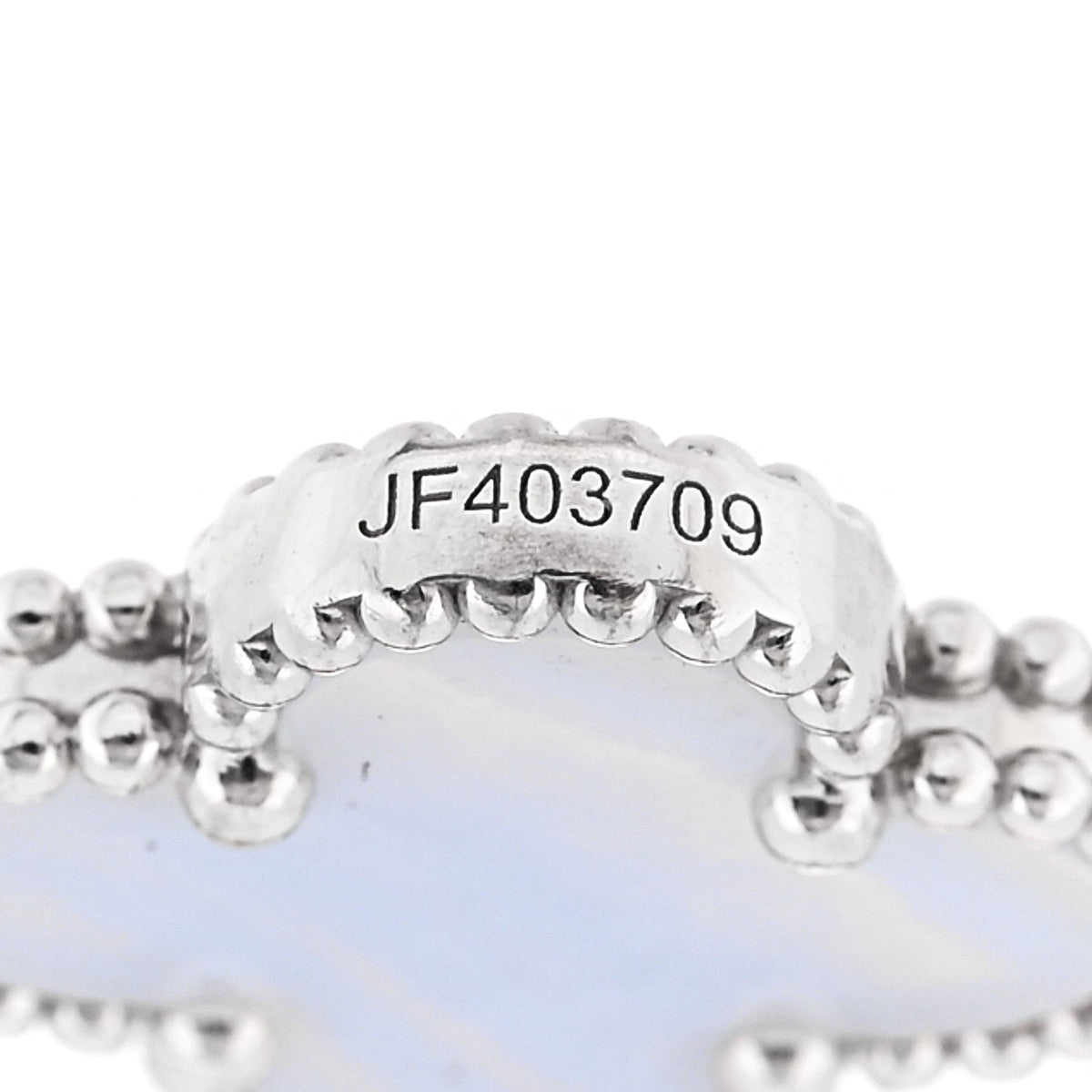 Van Cleef & Arpels Vintage Alhambra 5 Motifs Bracelet Chalcedony 18K White Gold