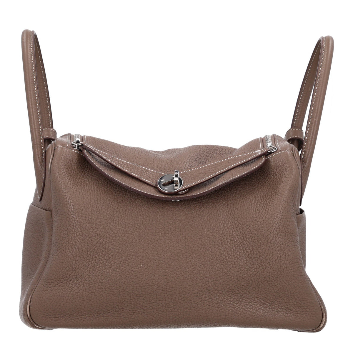Hermes Lindy 30 Etoupe Taurillon Clemence Silver Hardware