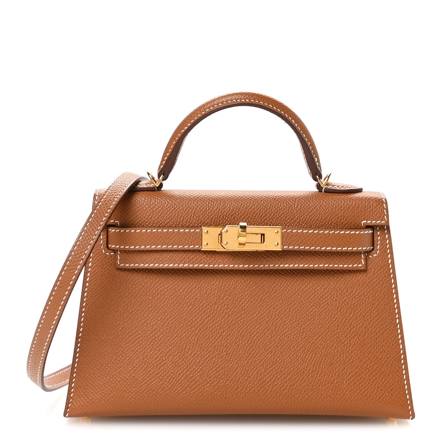 Hermes Mini Kelly 20 Sellier Gold Epsom Gold Hardware