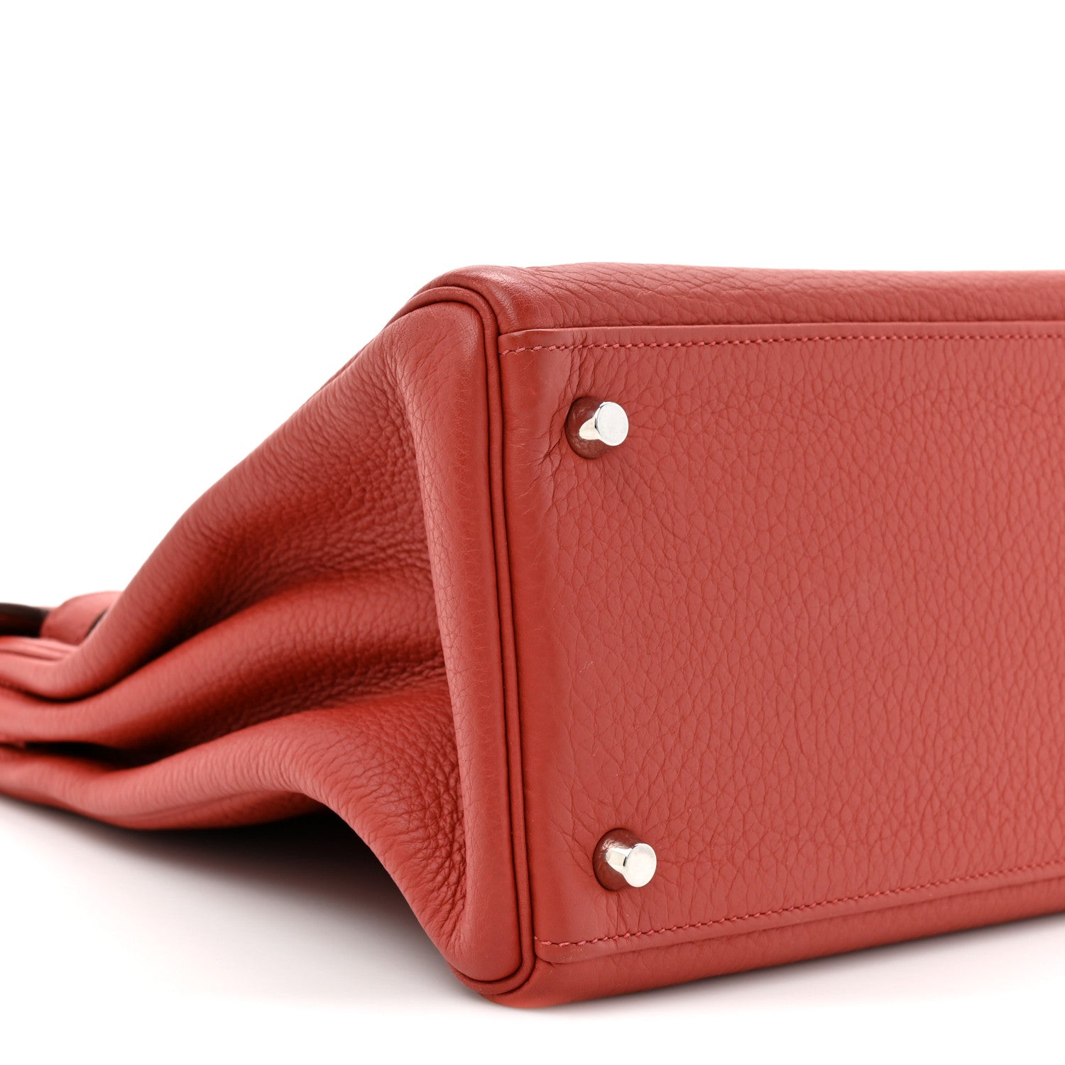 HERMES KELLY 35 RETOURNE ROUGE VENETIAN TOGO SILVER HARDWARE
