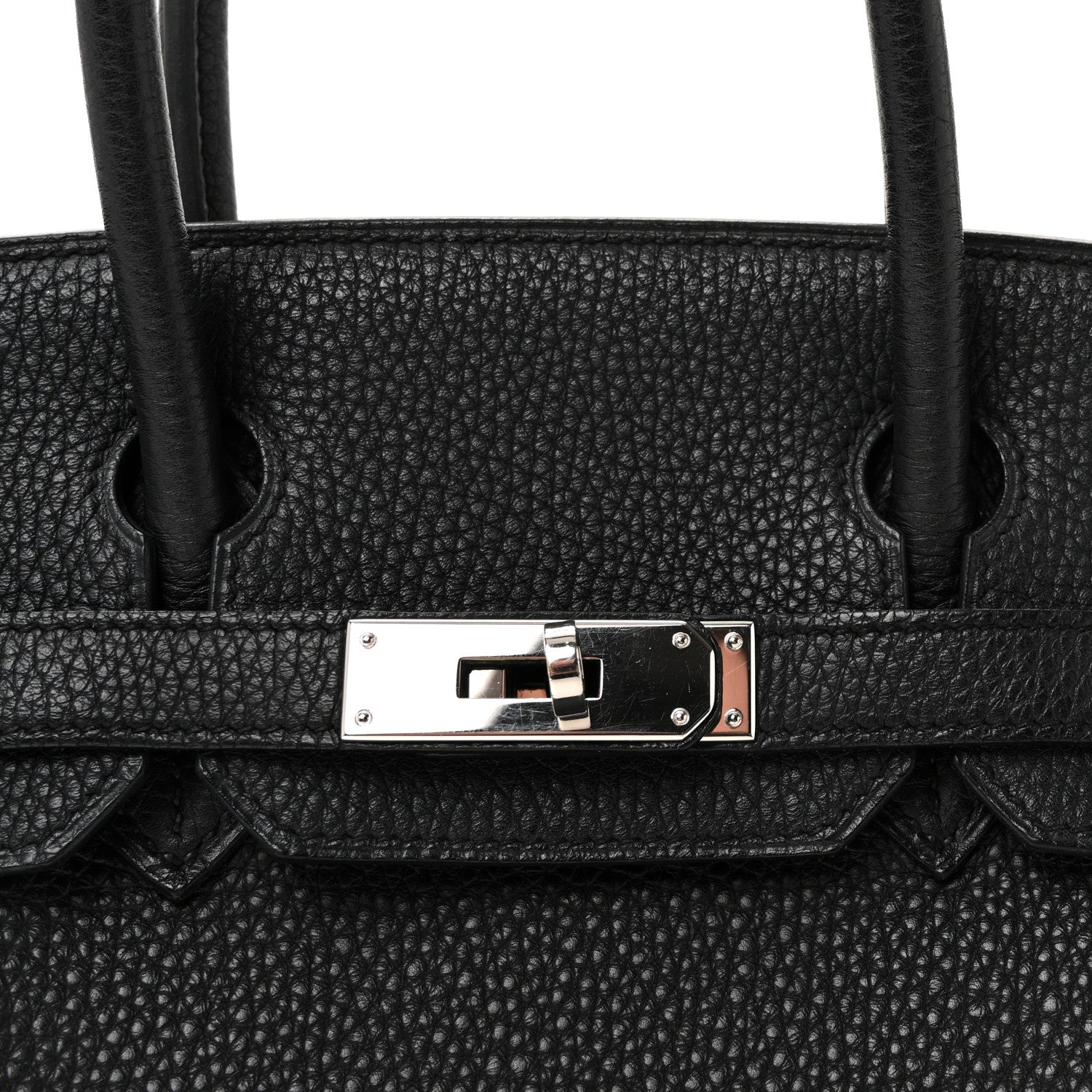HERMES BIRKIN 30 BLACK TOGO SILVER HARDWARE