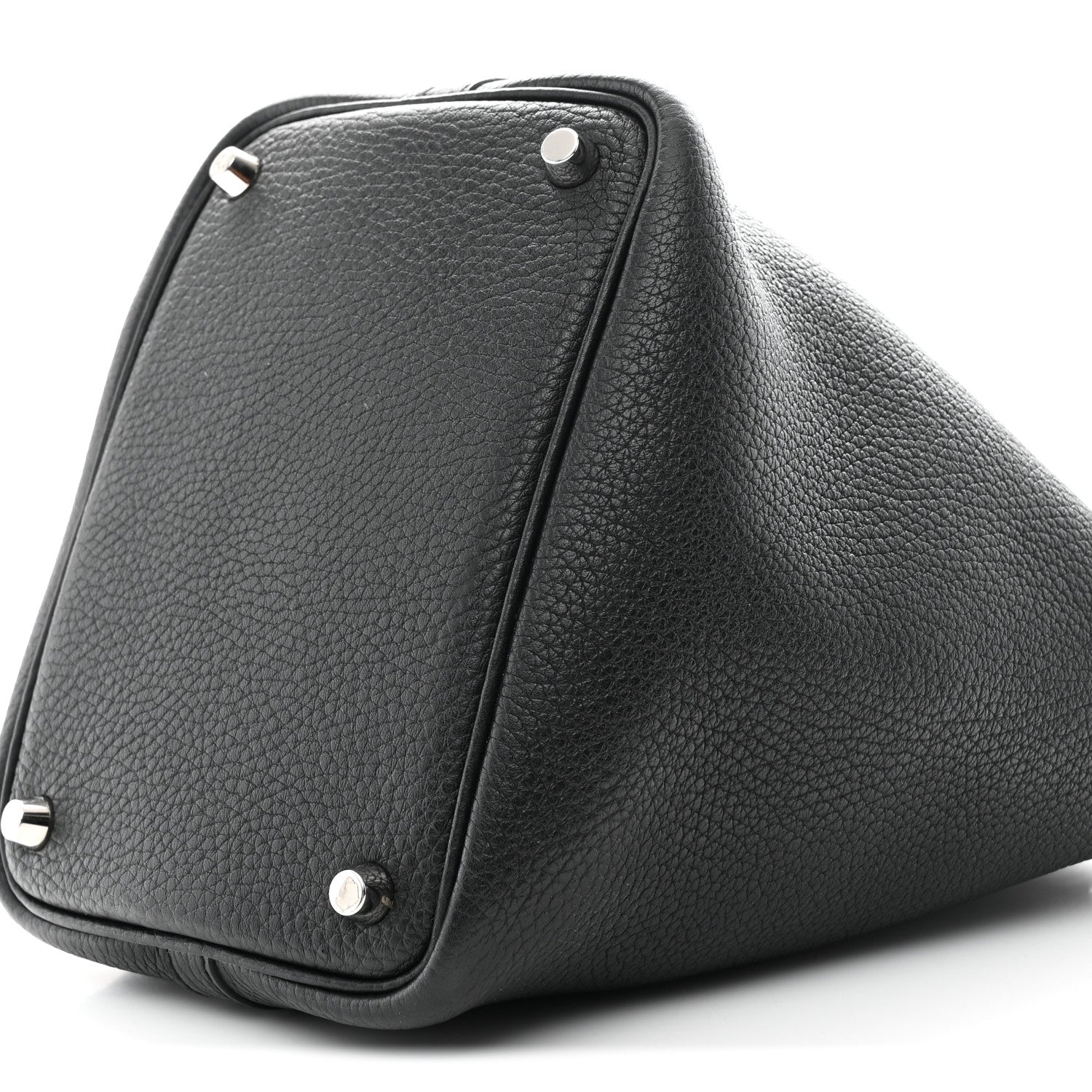 HERMES PICOTIN LOCK PM 18 BLACK TAURILLON CLEMENCE SILVER HARDWARE