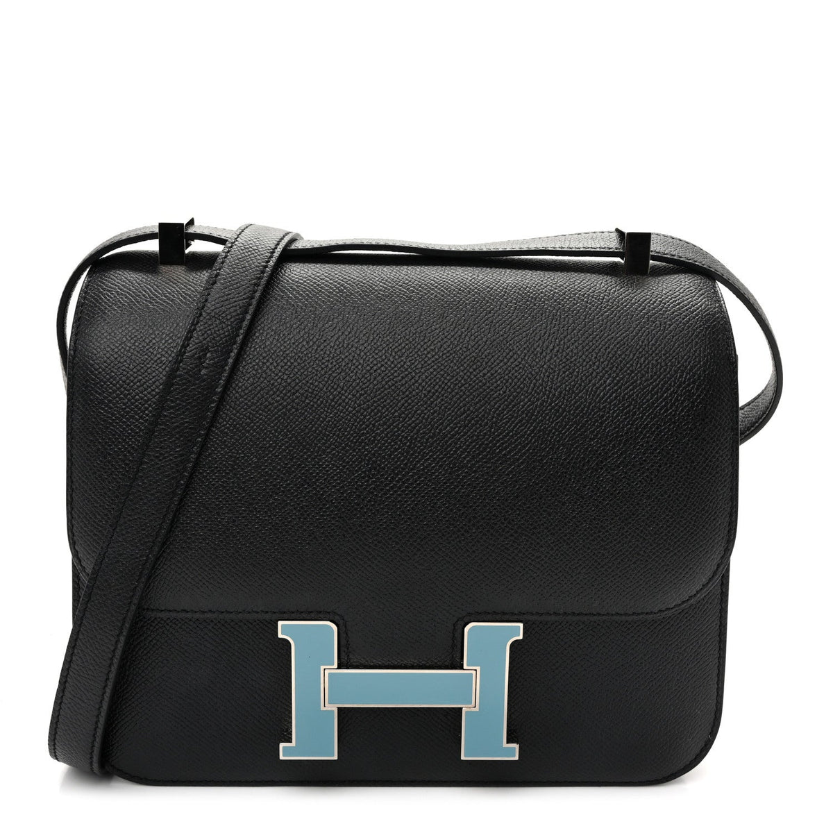 エルメス コンスタンス 24 Black Bleu Saint Cyr エプソン ブルーエナメル金具 HERMES CONSTANCE 24 BLACK BLEU SAINT CYR EPSOM