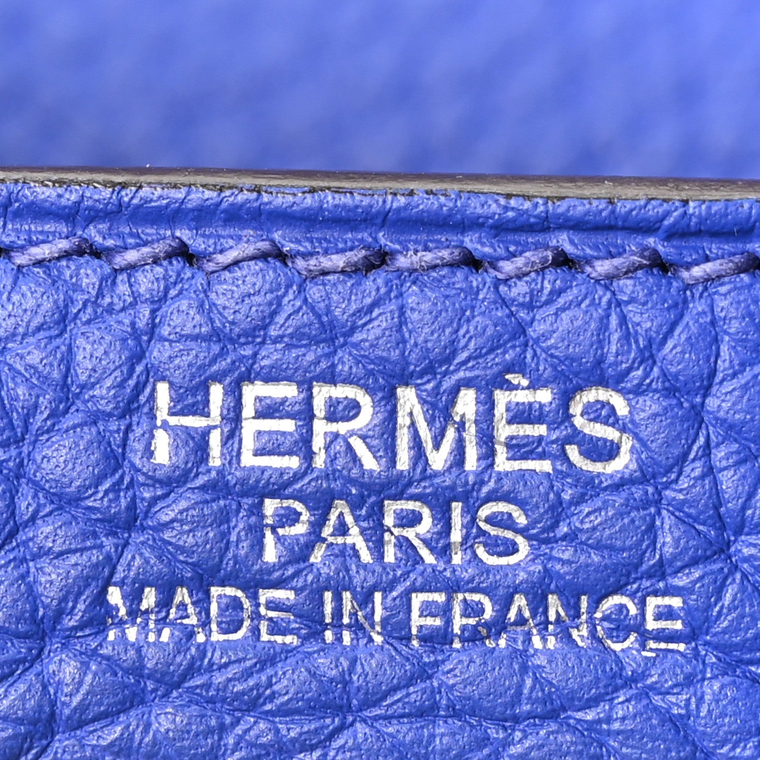 HERMES KELLY 35 RETOURNE BLEU ELECTRIQUE TOGO SILVER HARDWARE