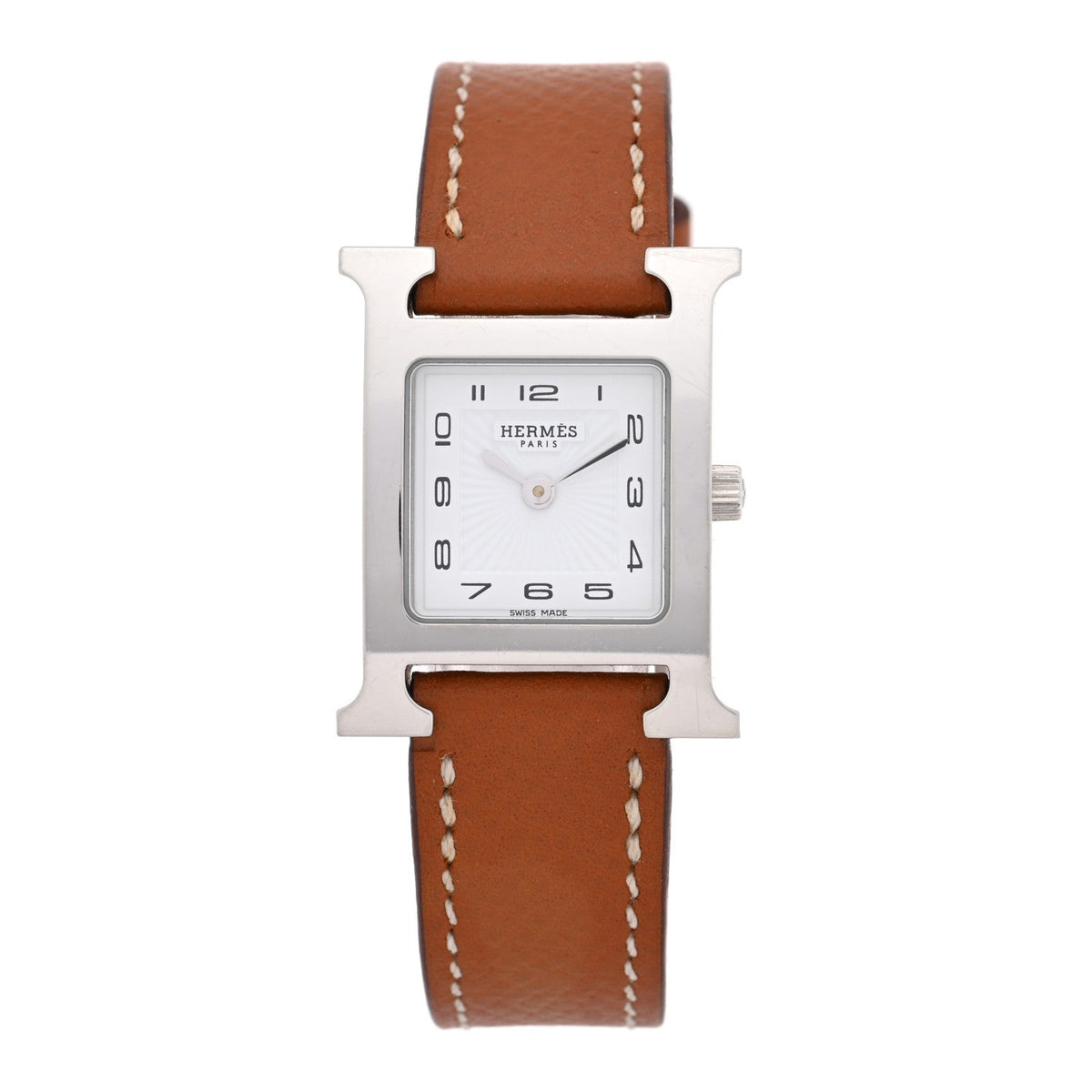 Hermes H 21MM Quartz Watch Gold Epsom Stainless Steel