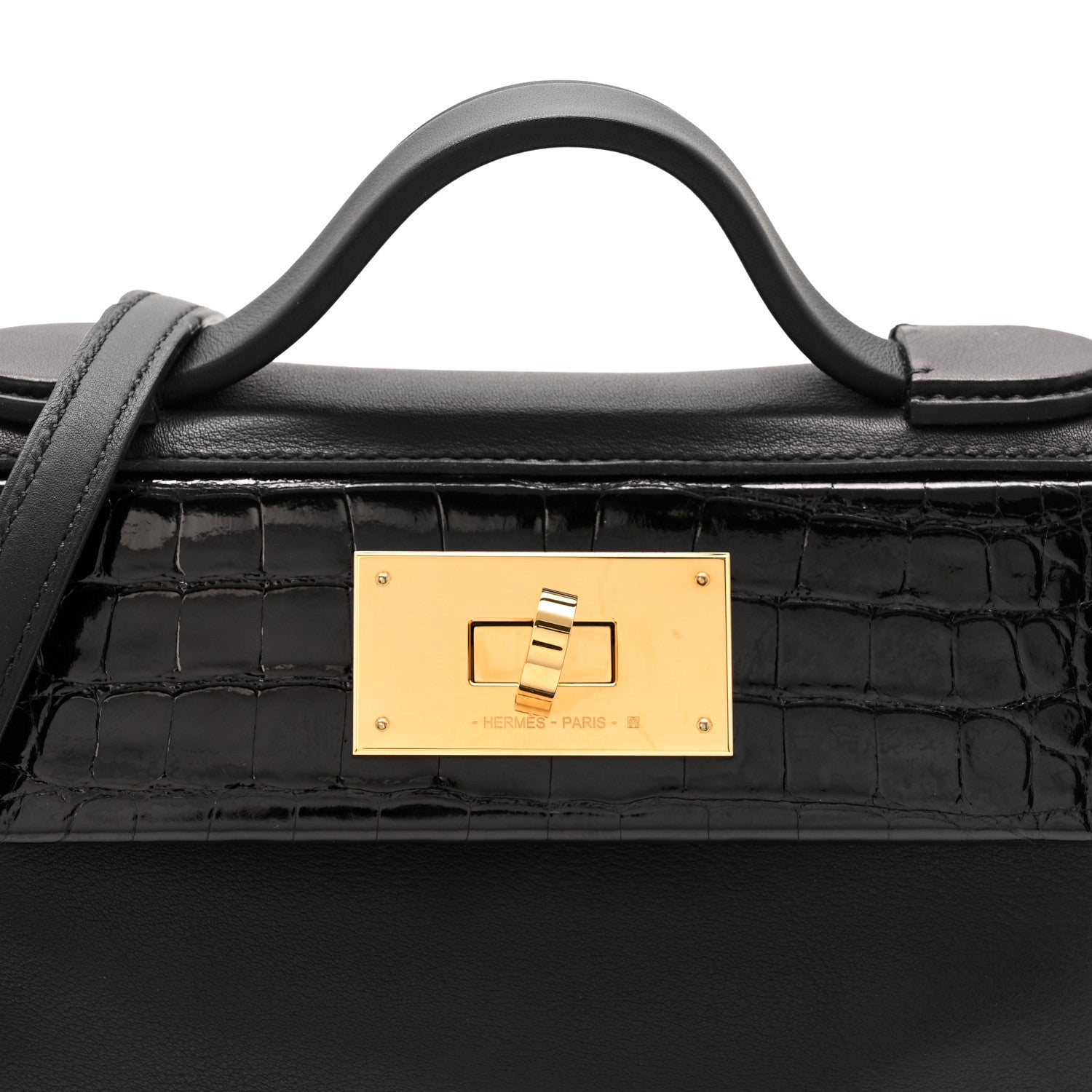 エルメス 24/24 ミニヴァンキャトル 21 Black シャイニーアリゲーター ゴールド金具 HERMES 24/24 21 BLACK SHINY ALLIGATOR GOLD HARDWARE