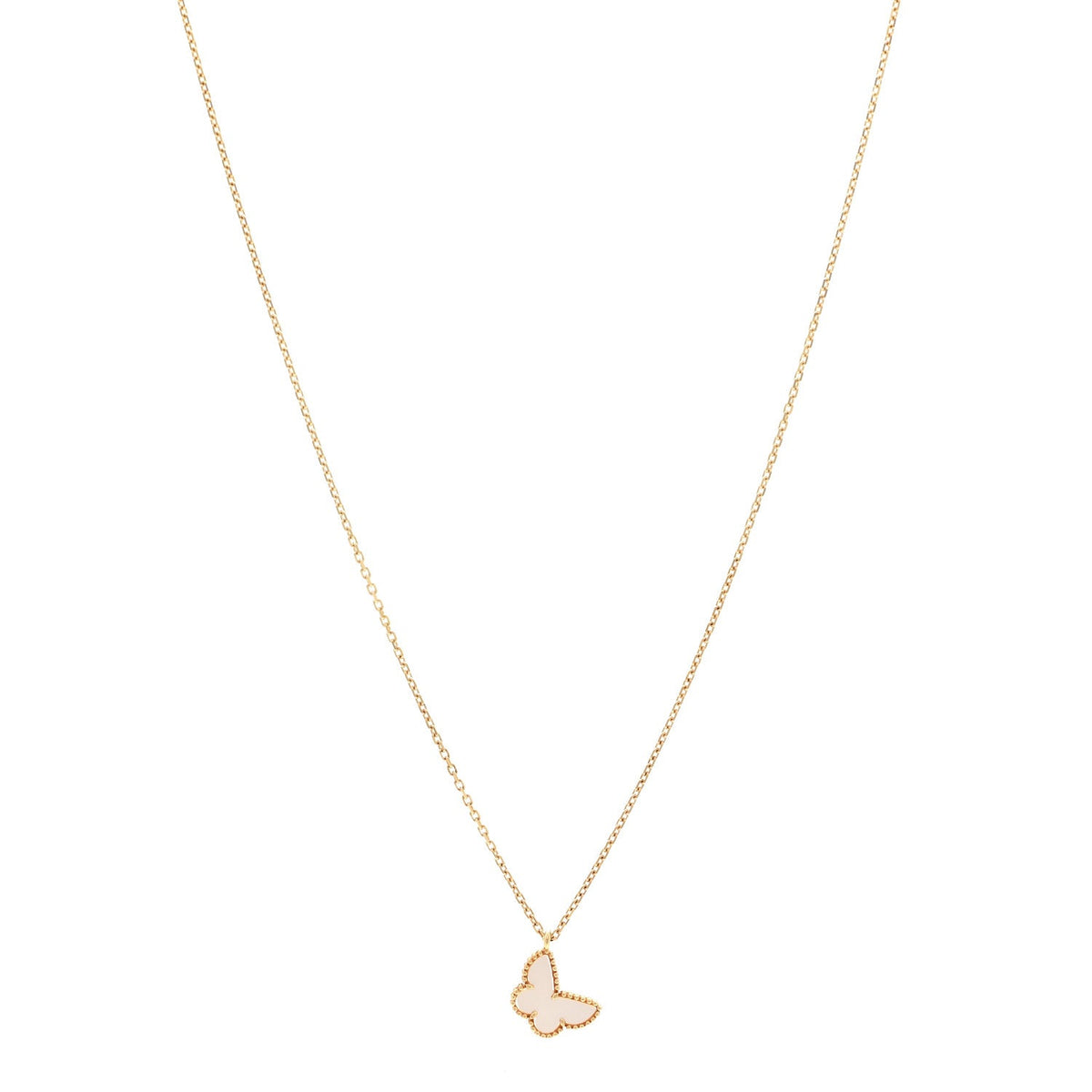 Van Cleef & Arpels Sweet Alhambra Pendant Necklace Mother of Pearl 18K Yellow Gold