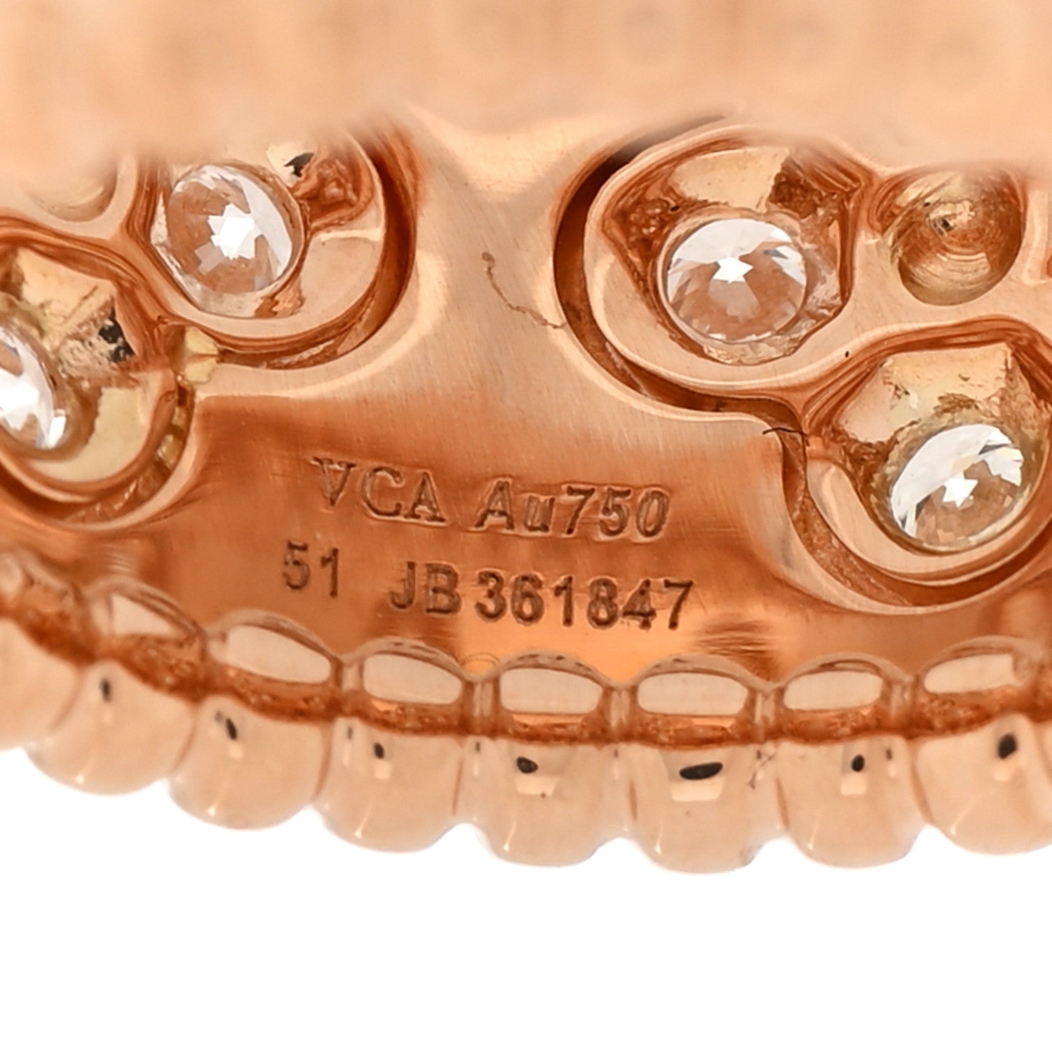 ヴァンクリーフ&アーペル スモール ペルレ リング ダイヤモンド 18K ローズゴールド VAN CLEEF & ARPELS SMALL PERLÉE RING DIAMOND 18K ROSE GOLD