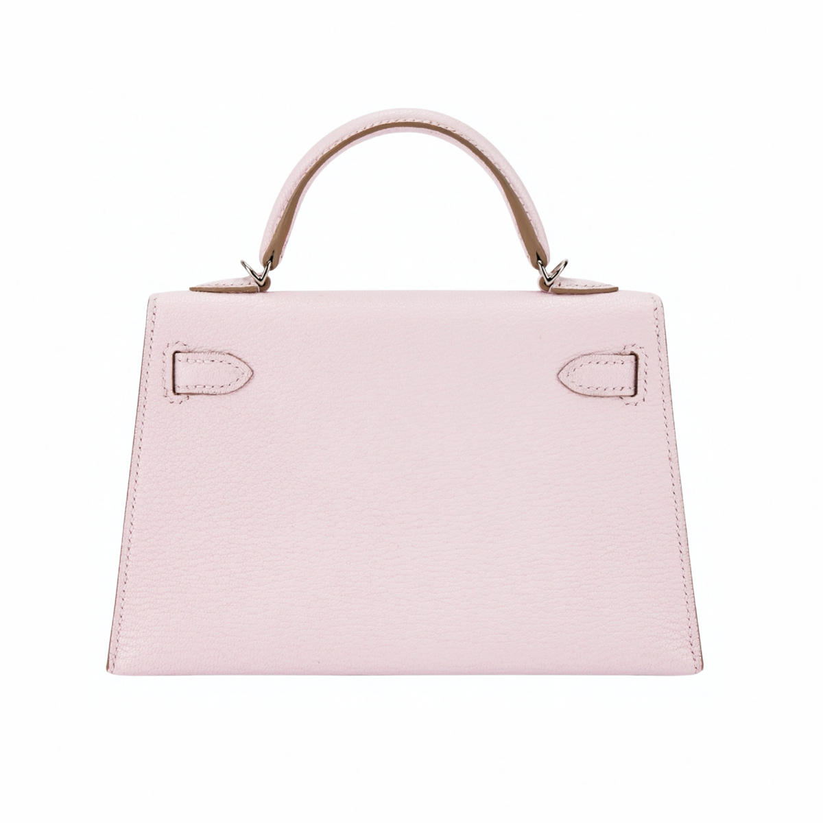 エルメス ミニケリー 20 外縫い モーヴペール シェーブル シルバー金具 HERMES MINI KELLY 20 SELLIER MAUVE PALE CHEVRE SILVER HARDWARE