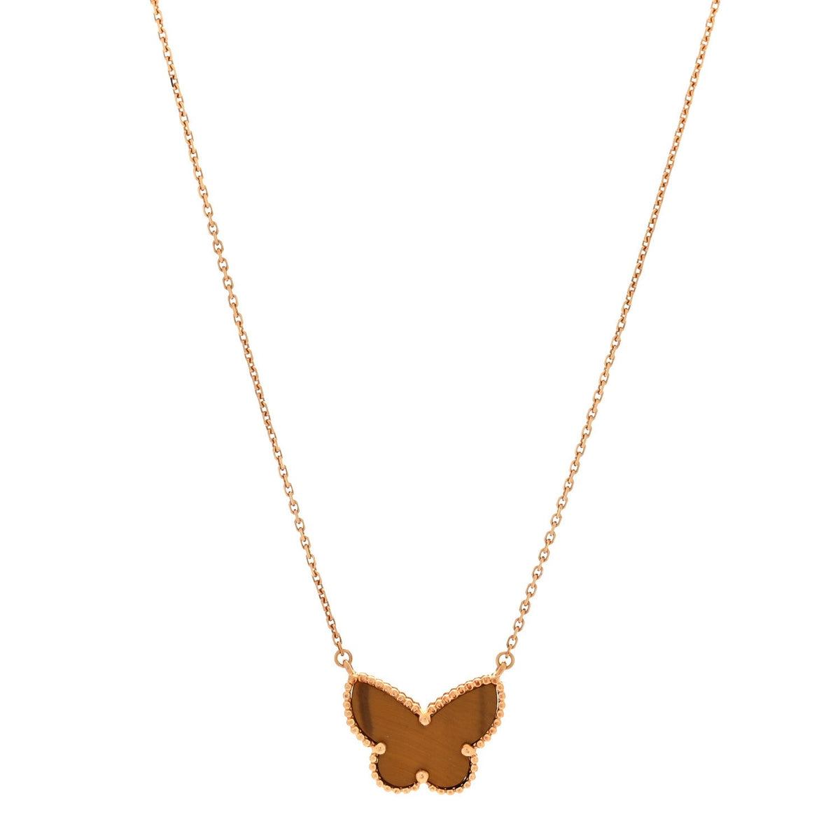 ヴァンクリーフ&アーペル ラッキーアルハンブラ ペンダントネックレス タイガーアイ 18K イエローゴールド VAN CLEEF & ARPELS LUCKY ALHAMBRA PENDANT NECKLACE TIGER'S EYE 18K YELLOW GOLD