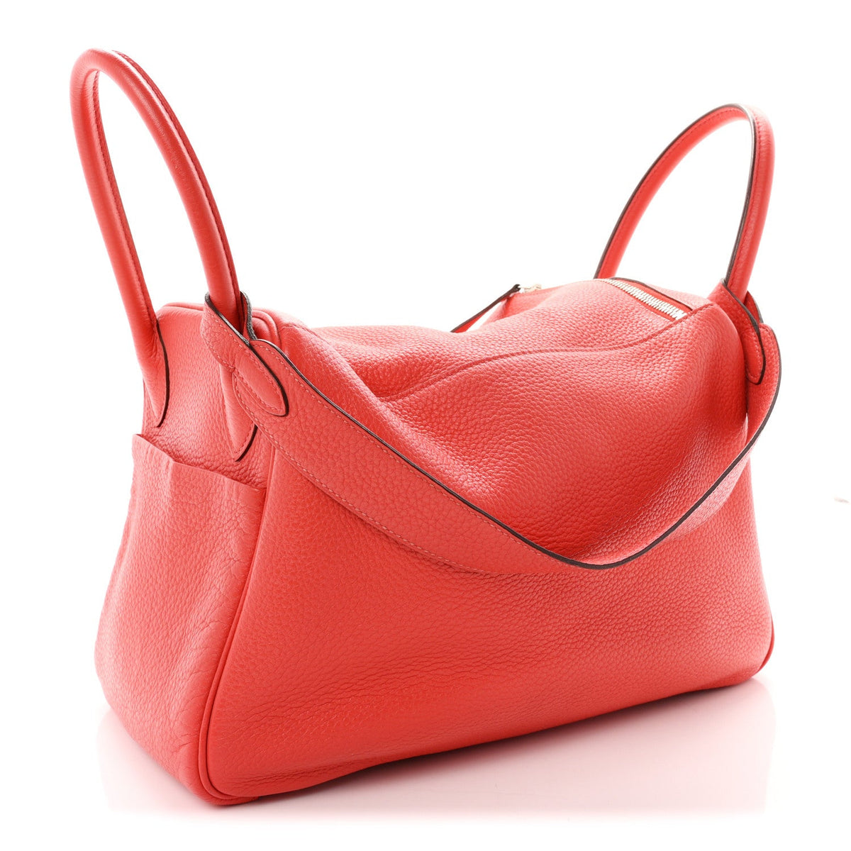 Hermes Lindy 30 Rose Jaipur Taurillon Clemence Silver Hardware