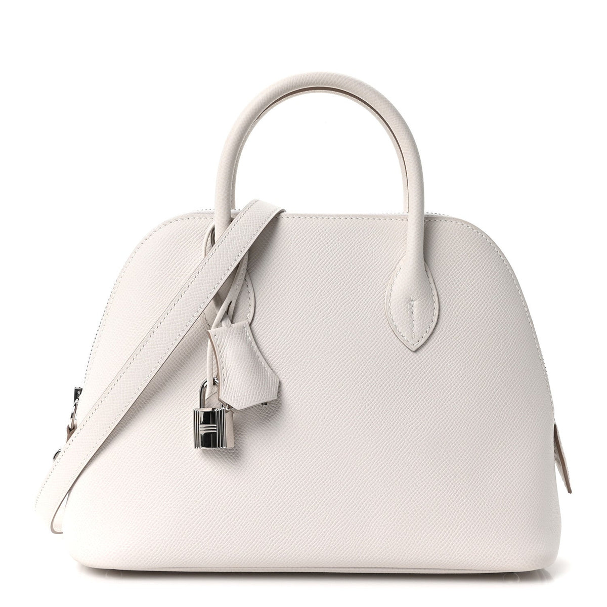 Hermès Bolide 1923 25 Craie Epsom Silver Hardware