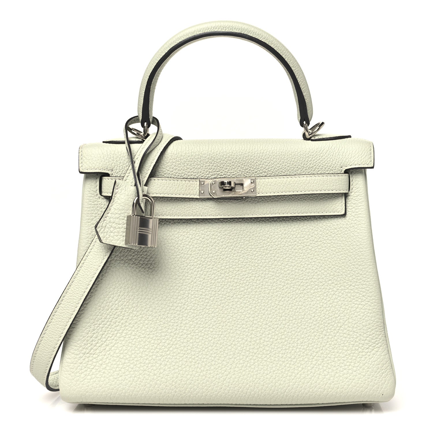 HERMES KELLY 25 RETOURNE GRIS NEVE TOGO SILVER HARDWARE