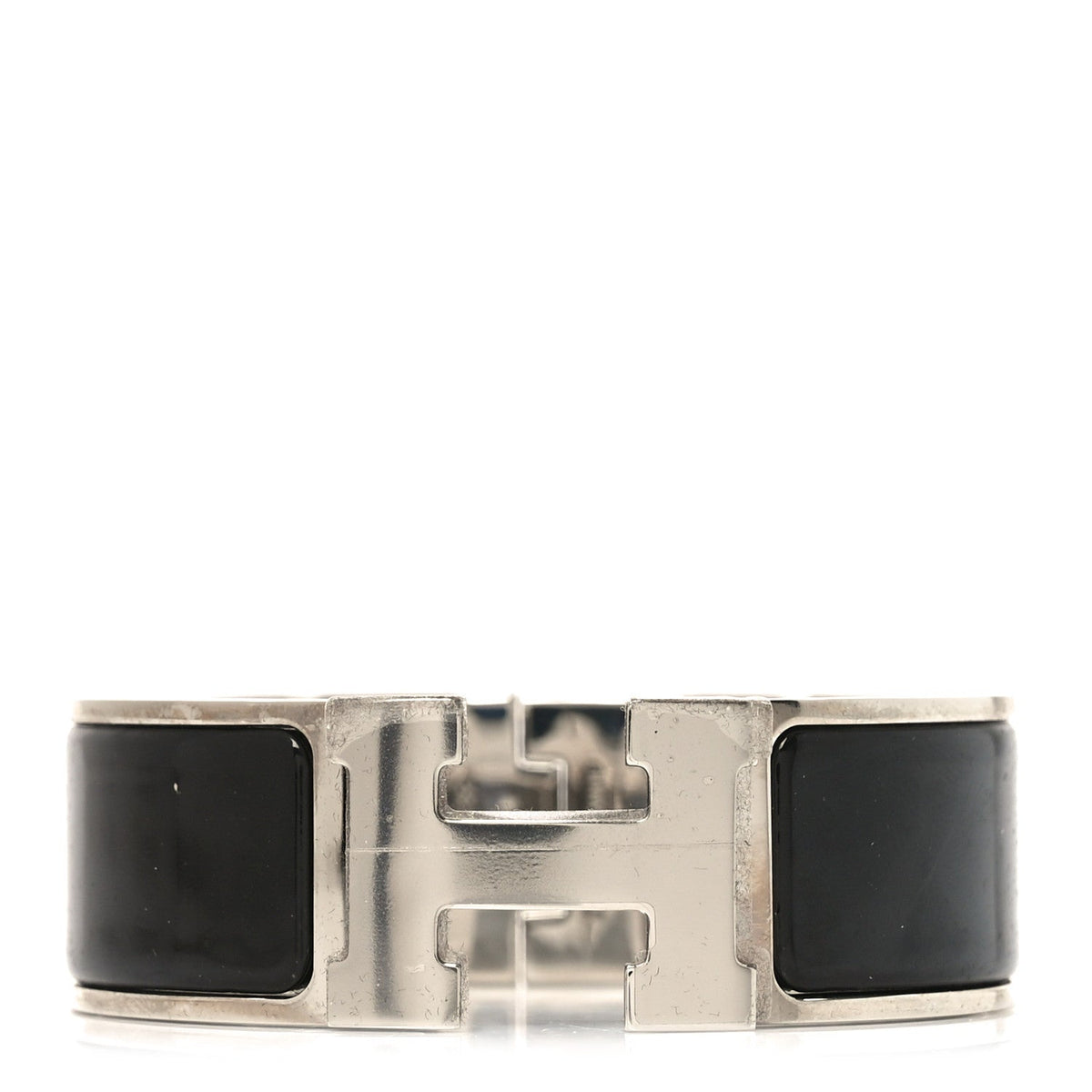 エルメス クリッククラック H ブレスレット エナメル ワイド PM ブラック HERMES CLIC CLAC H BRACELET ENAMEL WIDE PM BLACK
