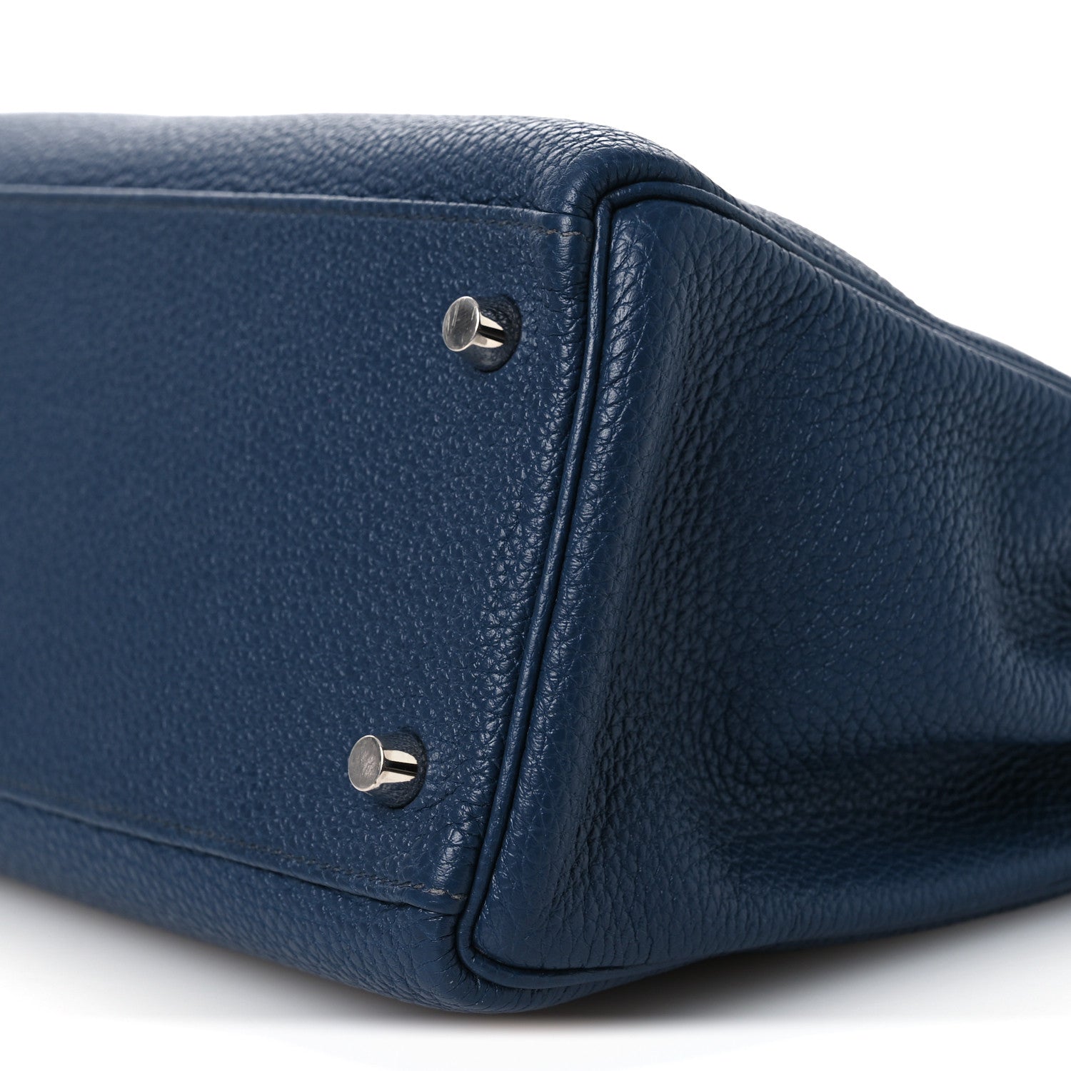 HERMES KELLY 28 RETOURNE BLEU DE PRUSSE TOGO SILVER HARDWARE