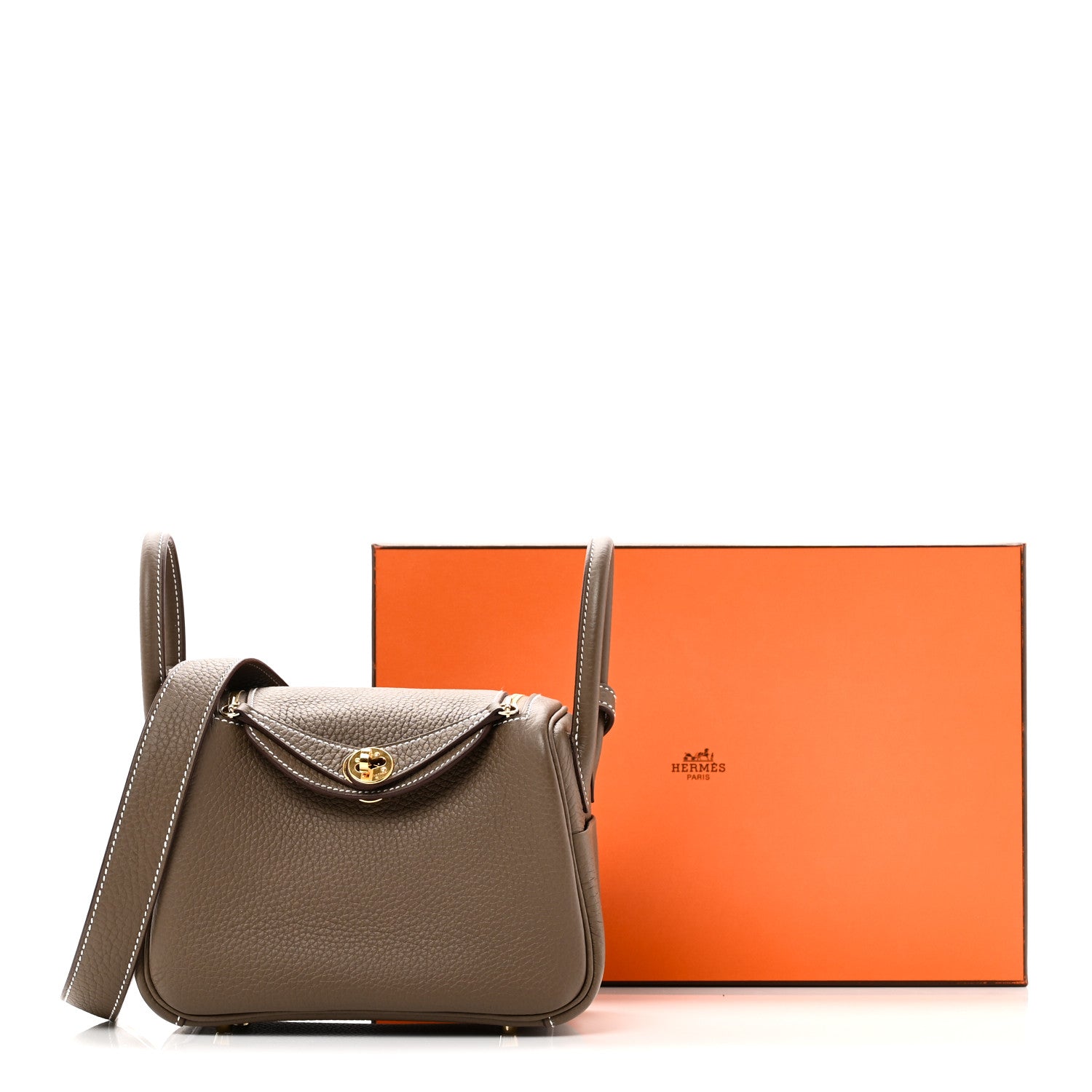 エルメス リンディ 20 Etoupe トリヨンクレマンス ゴールド金具 HERMES LINDY 20 ETOUPE TAURILLON CLEMENCE GOLD HARDWARE