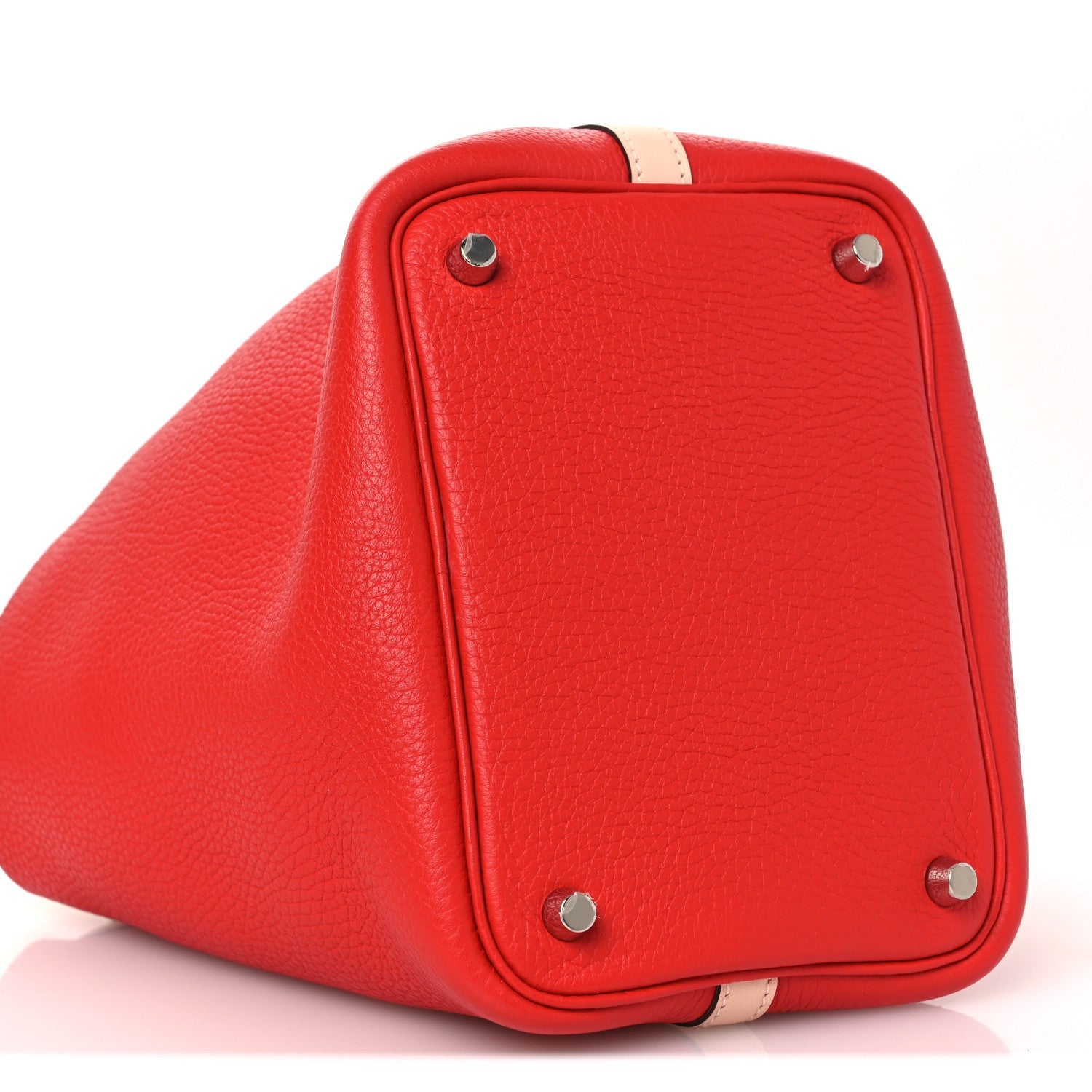 HERMES PICOTIN LOCK PM 18 ROUGE TOMATE ROSE EGLANTINE TAURILLON CLEMENCE / SWIFT SILVER HARDWARE