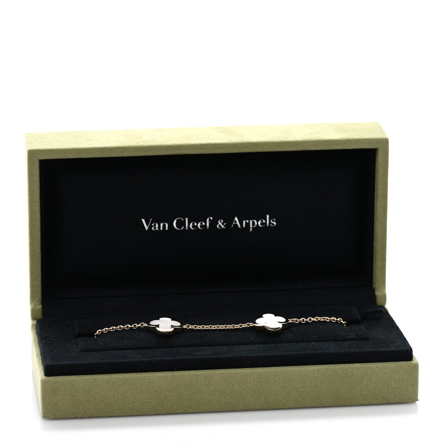 Van Cleef & Arpels 18K Yellow Gold Mother-of-Pearl 4-Motif Pure Alhambra Bracelet