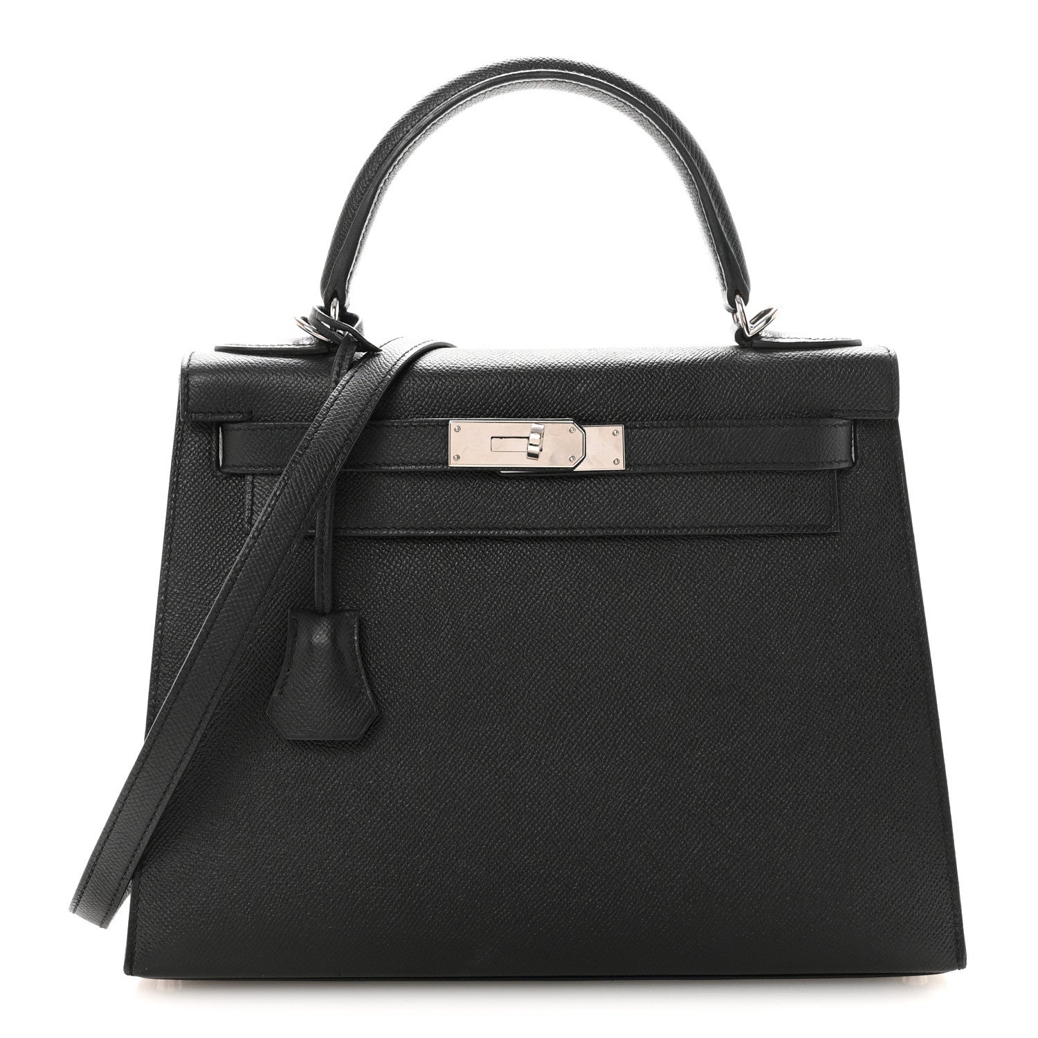 エルメス ケリー 28 外縫い Black エプソン シルバー金具 HERMES KELLY 28 SELLIER BLACK EPSOM SILVER HARDWARE
