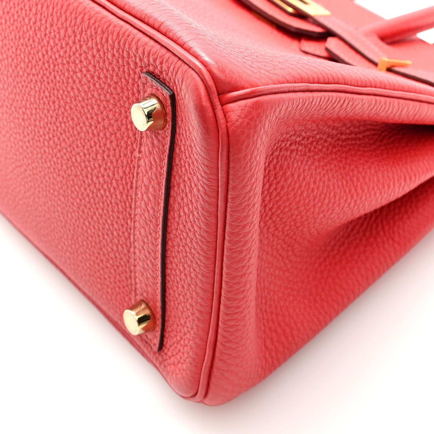 HERMES BIRKIN 25 ROUGE PIVOINE TOGO GOLD HARDWARE
