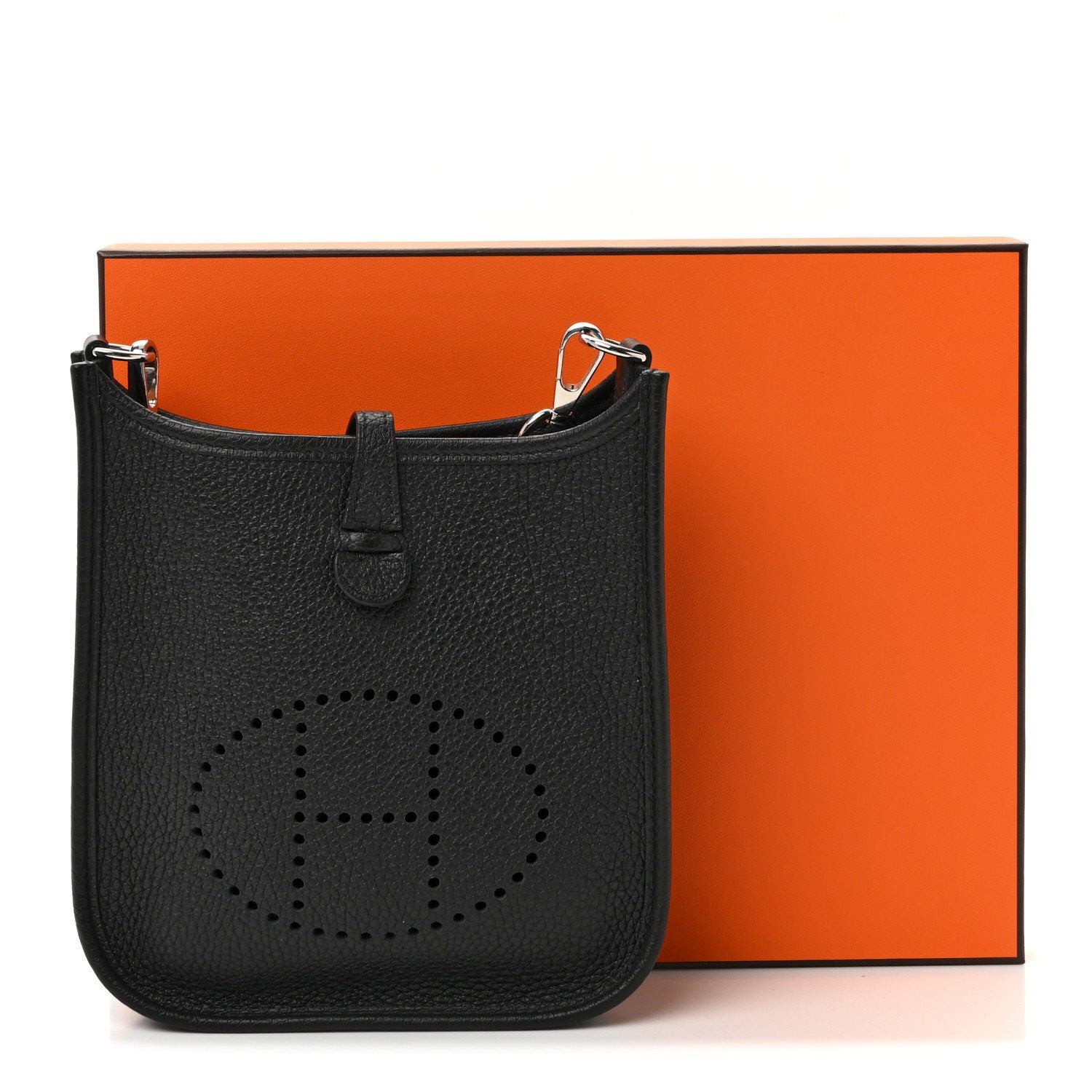Hermès Mini Evelyne TPM Black Taurillon Clemence Silver Hardware
